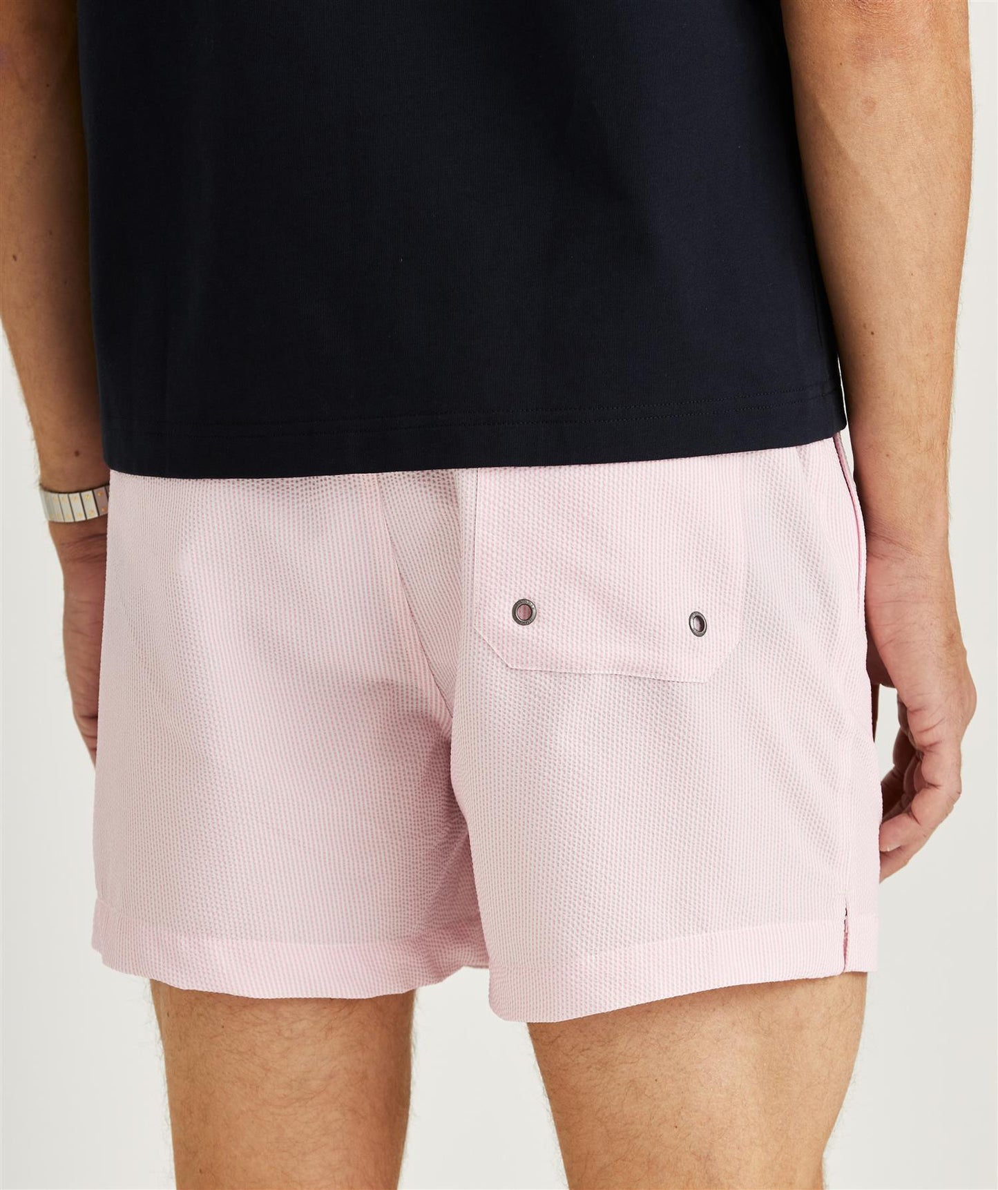 Morris Seersucker Bathing Trunks 30 Lt Pink