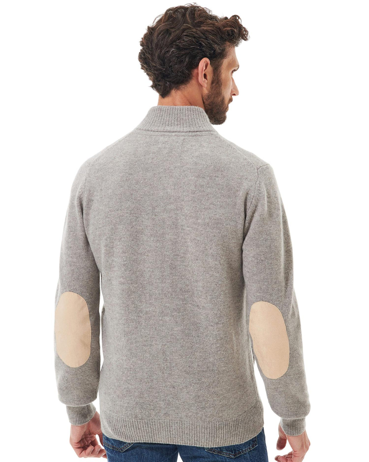 Essential Elbow-Patch Cardigan - New Stone