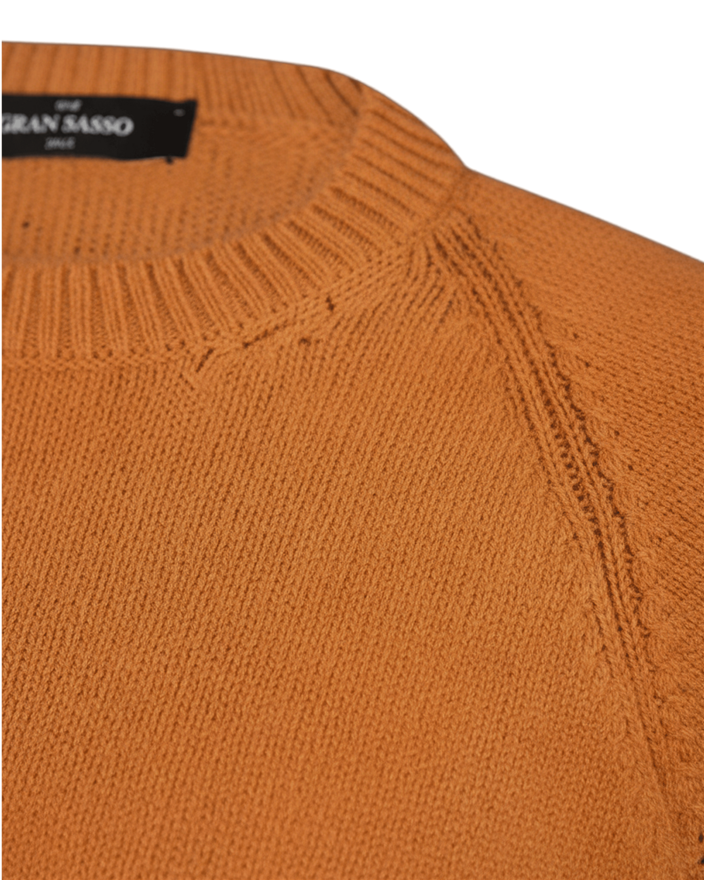 Crew Neck Sweater Boucle Cotton-cashmere - Burnt Orange