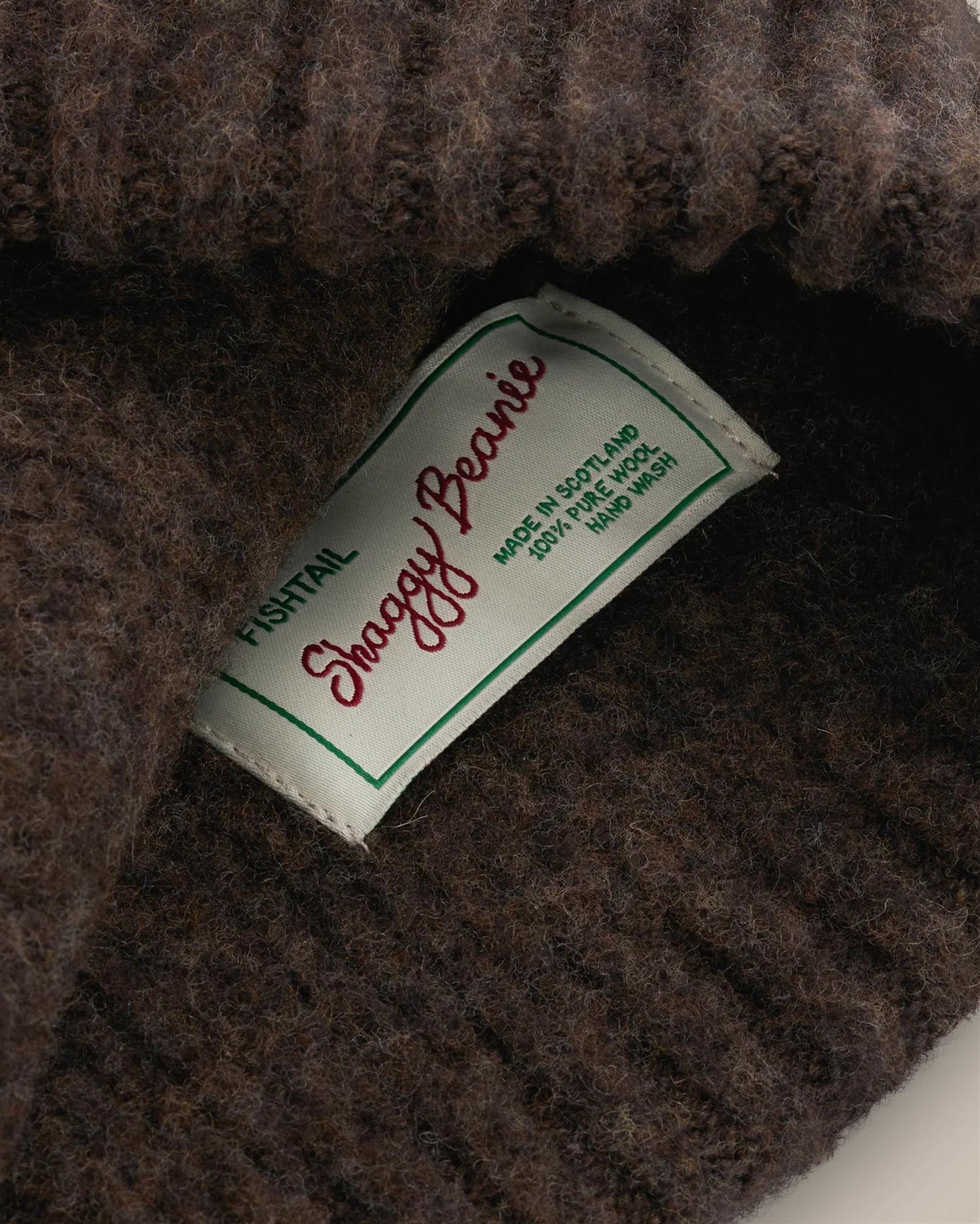 Fishtail Shaggy Beanie - Brown