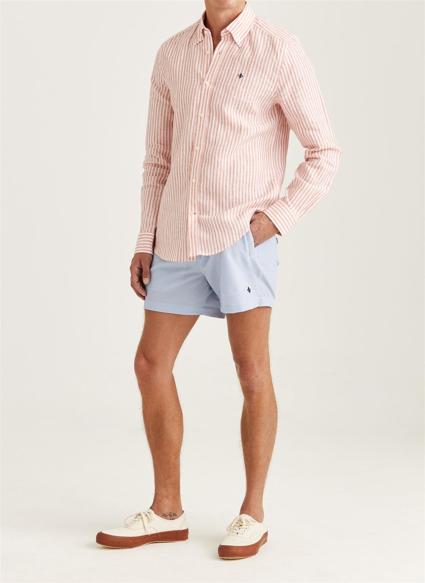 Douglas Linen Stripe Shirt - Classic Fit