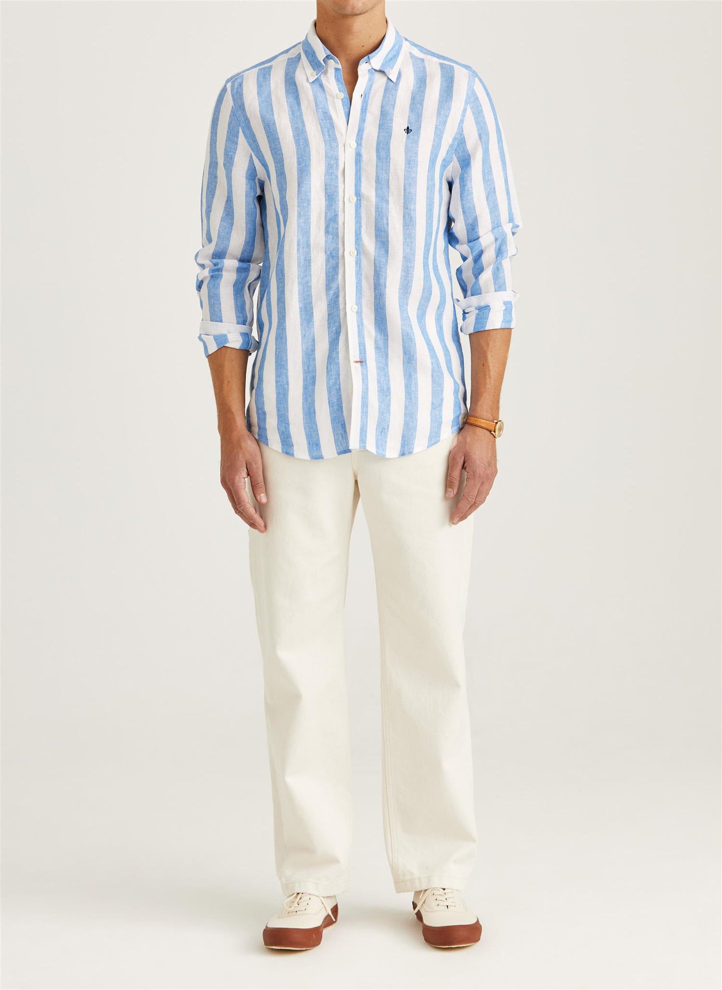 Douglas Linen Stripe Shirt - Classic Fit