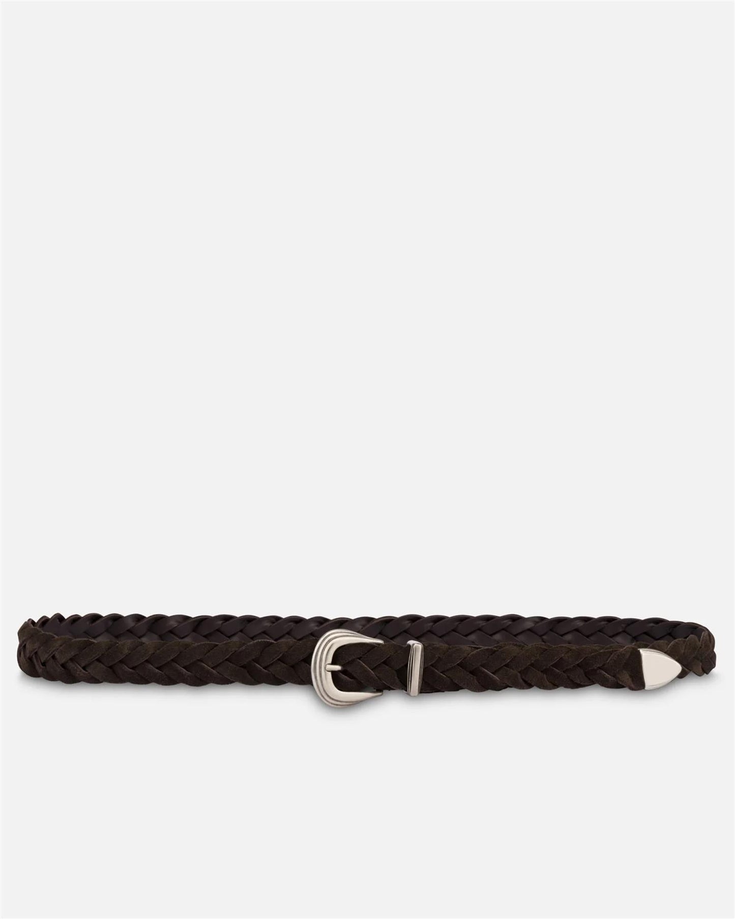 John dark brown suede belt