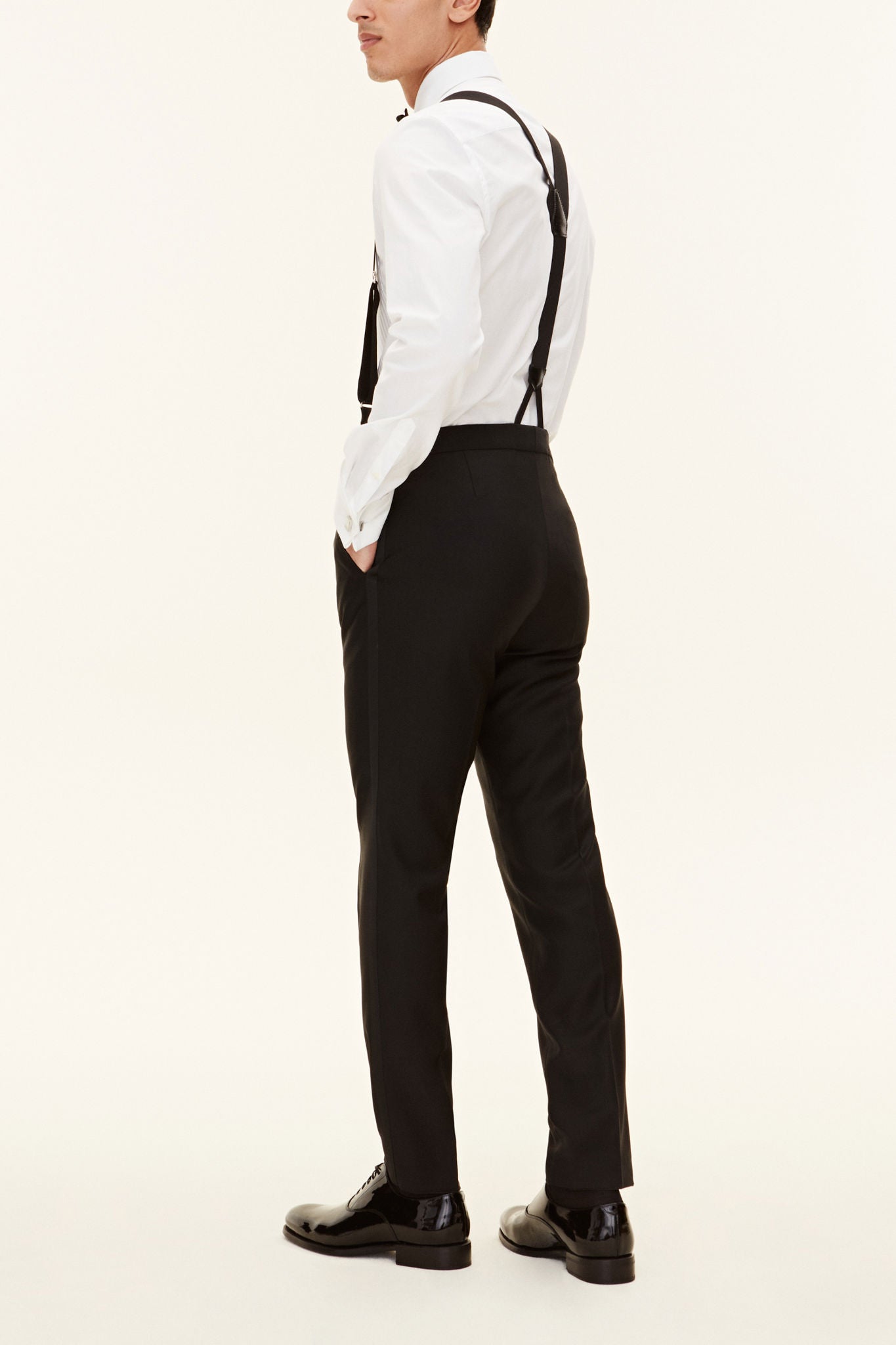 Denz Tuxedo Trousers - Black