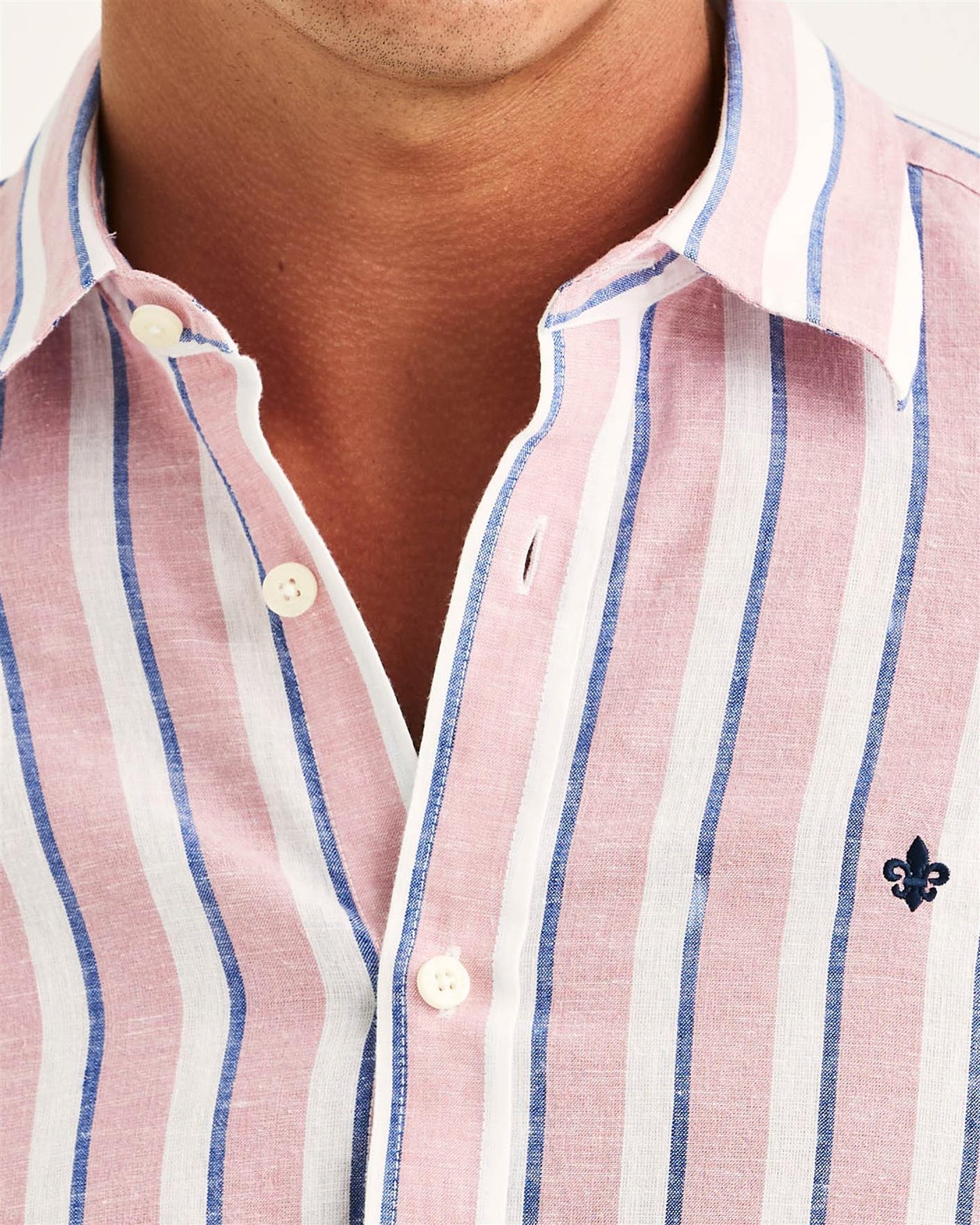 Douglas Linen Mix Stripe - Pink
