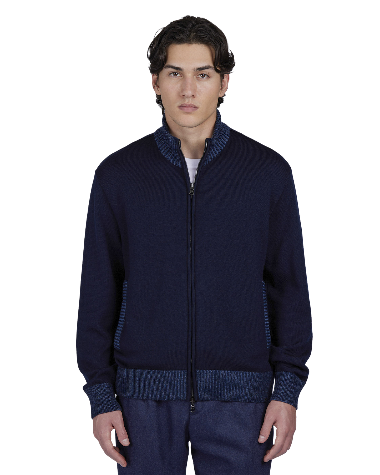 Soft Cool Touch Wool Sweater with Zip Closure