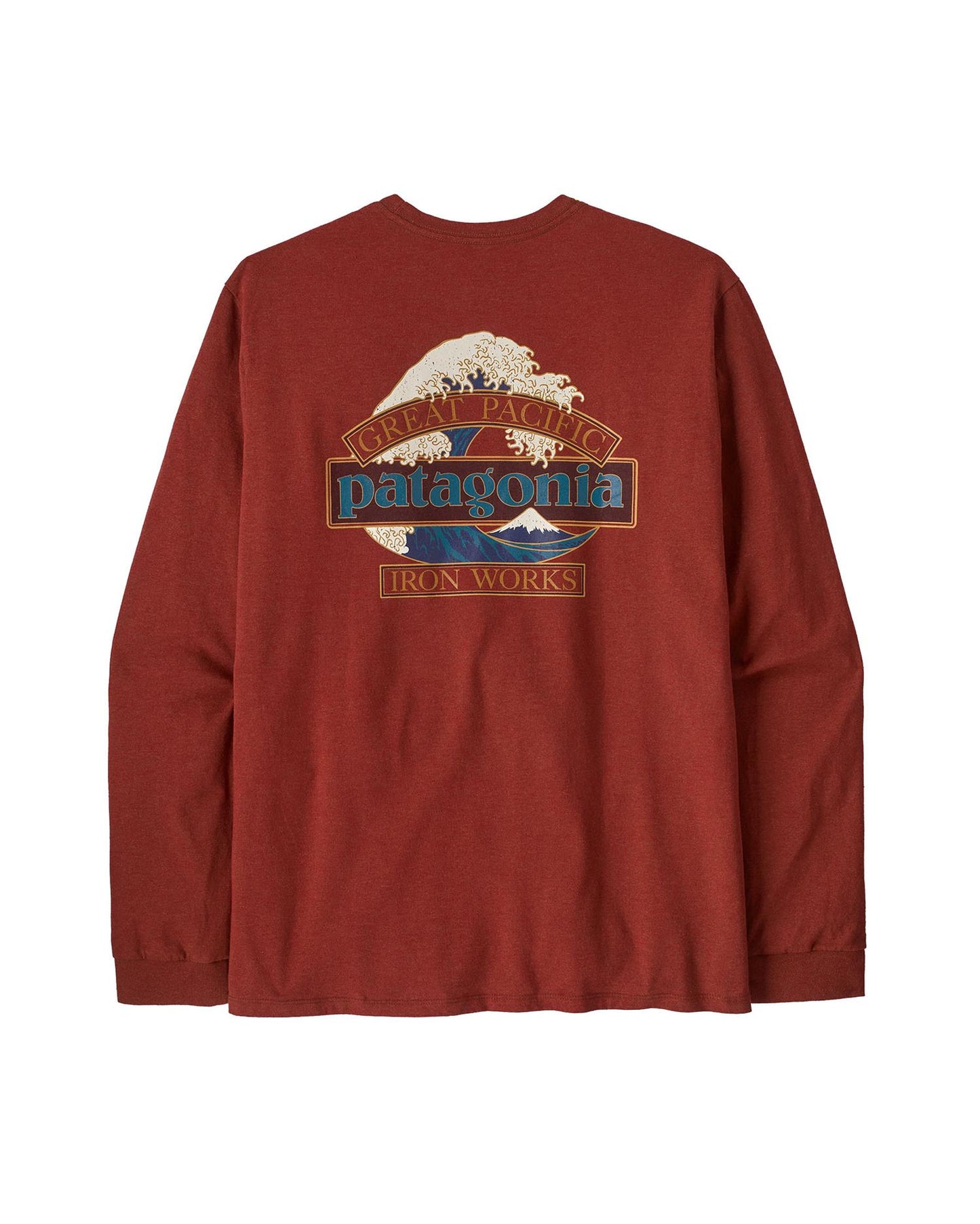 Long-Sleeved Great Waves Responsibili-Tee® - Rusty Red