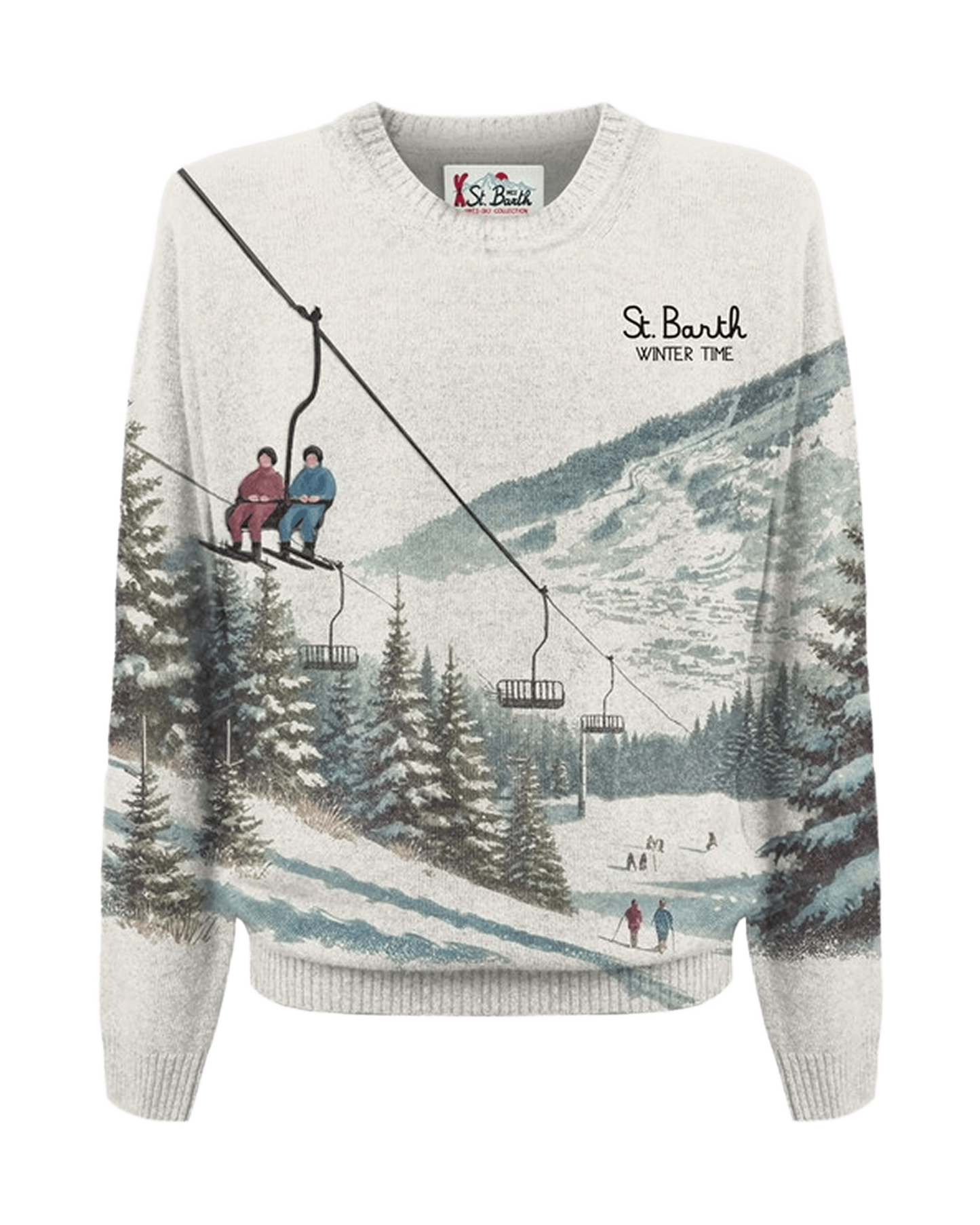 Heron Print Snowcable Skiers