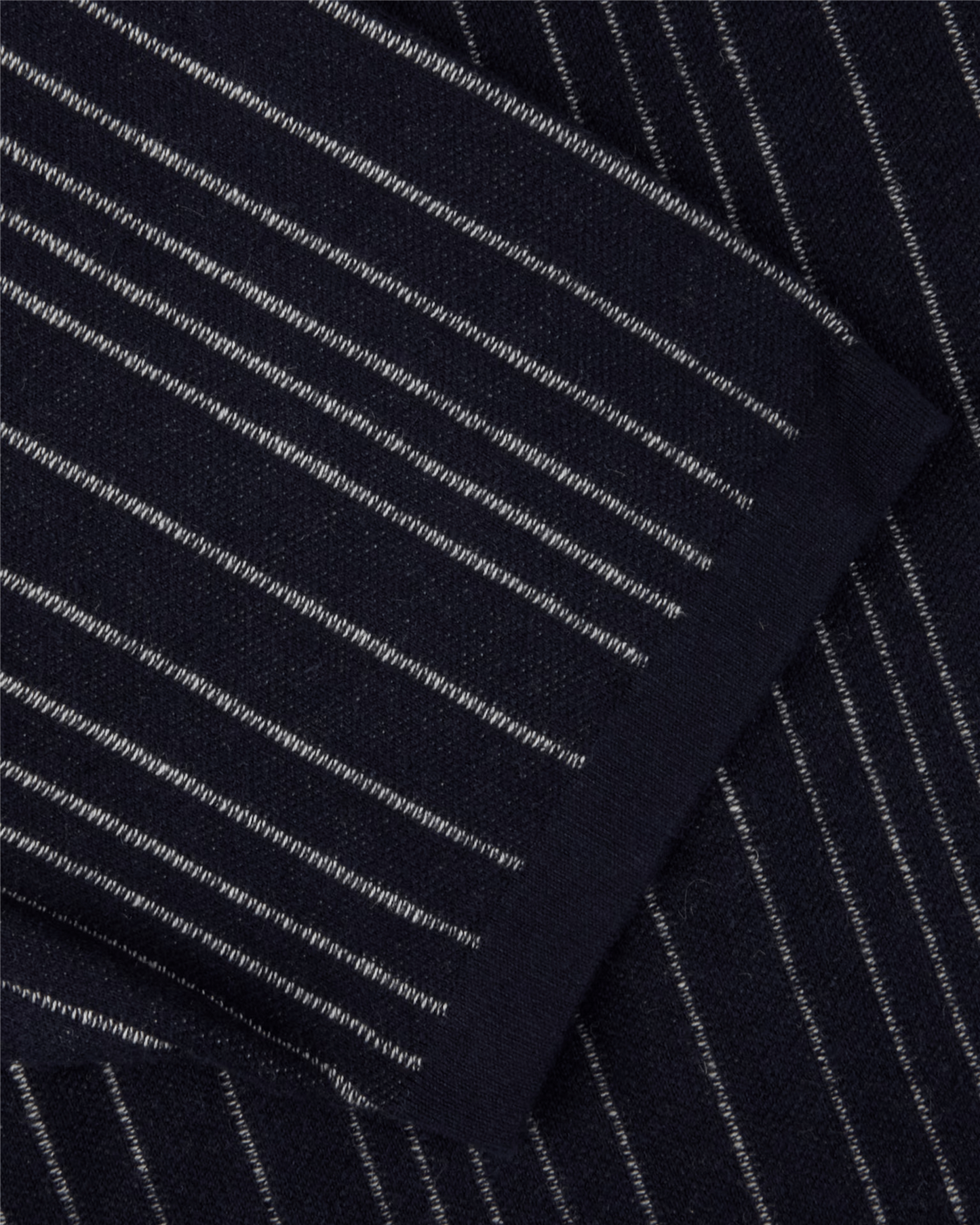 Navy Striped Knitted Polo Shirt