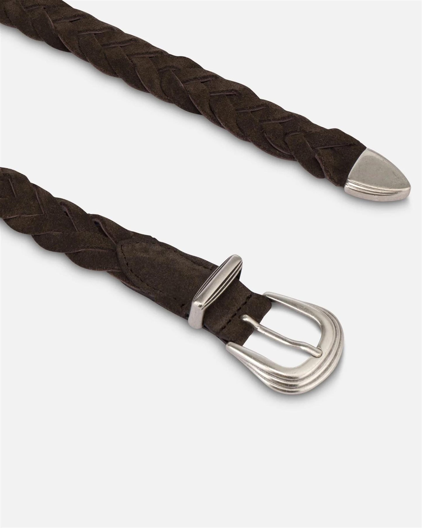 John dark brown suede belt