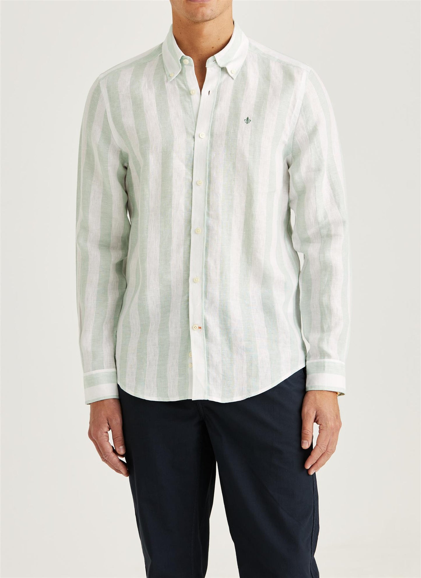 Douglas Linen Stripe Shirt - Classic Fit