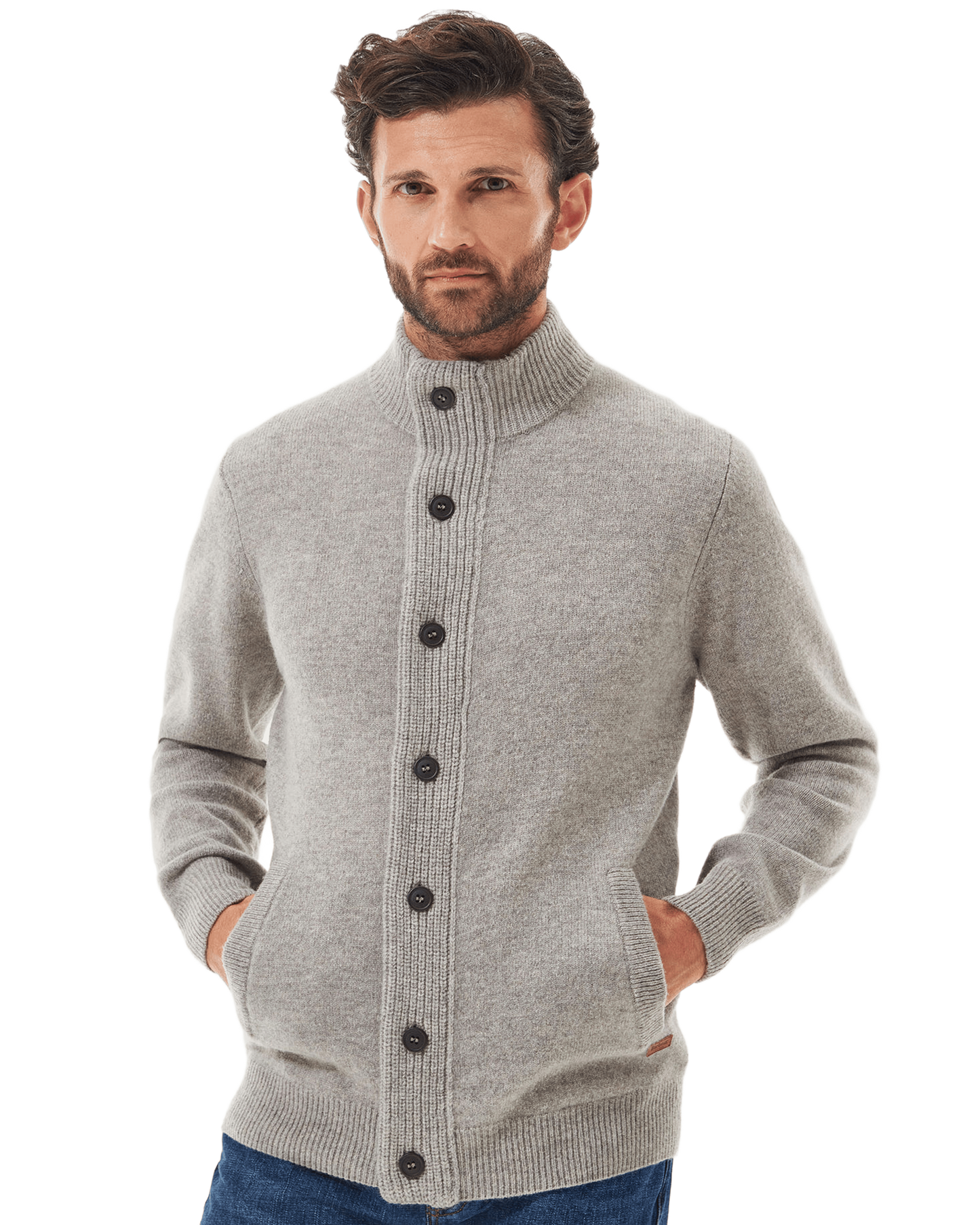 Barbour Essent Patch Zip Through Knitted Jumper