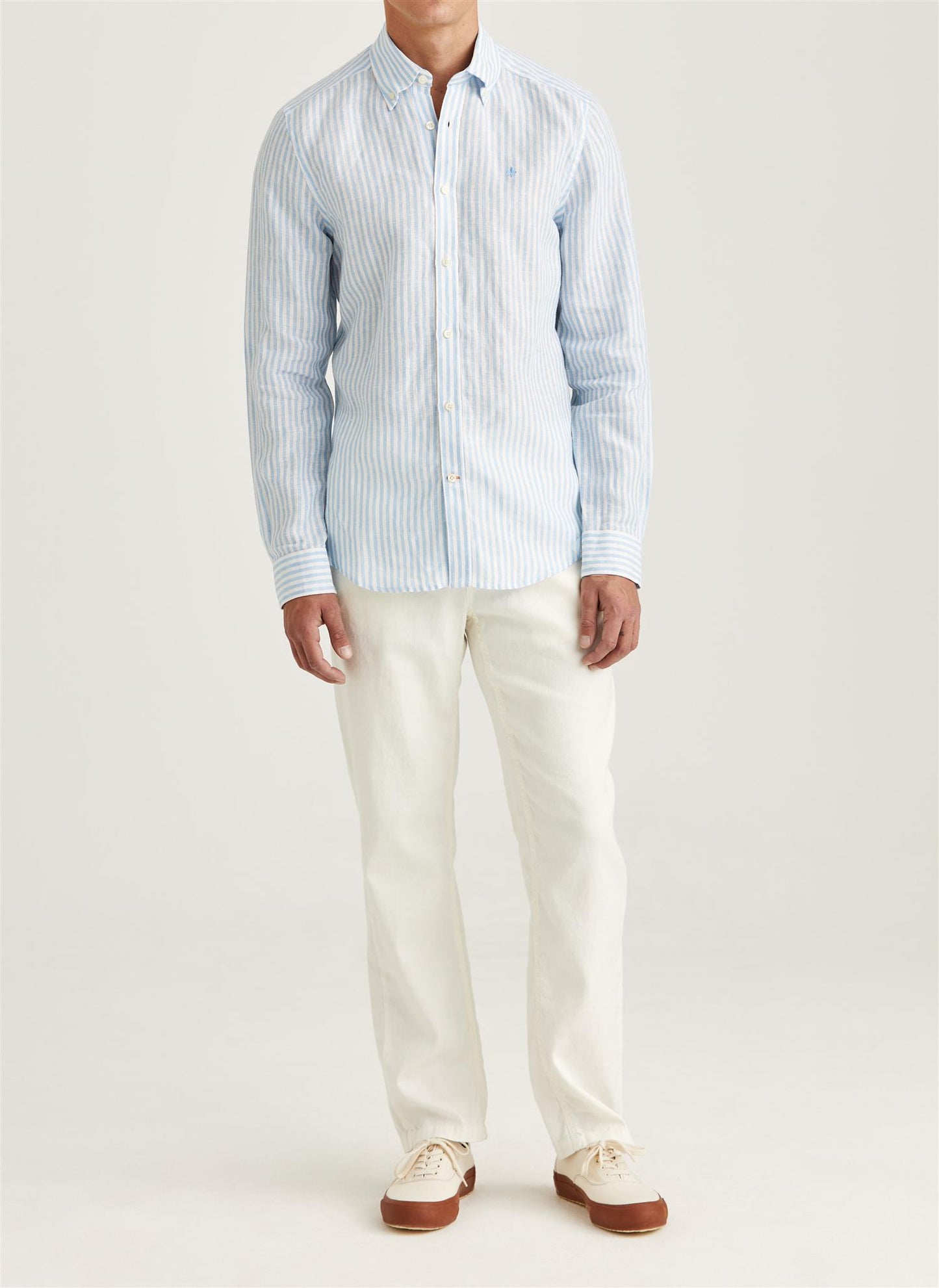Douglas Linen Stripe Shirt - Classic Fit