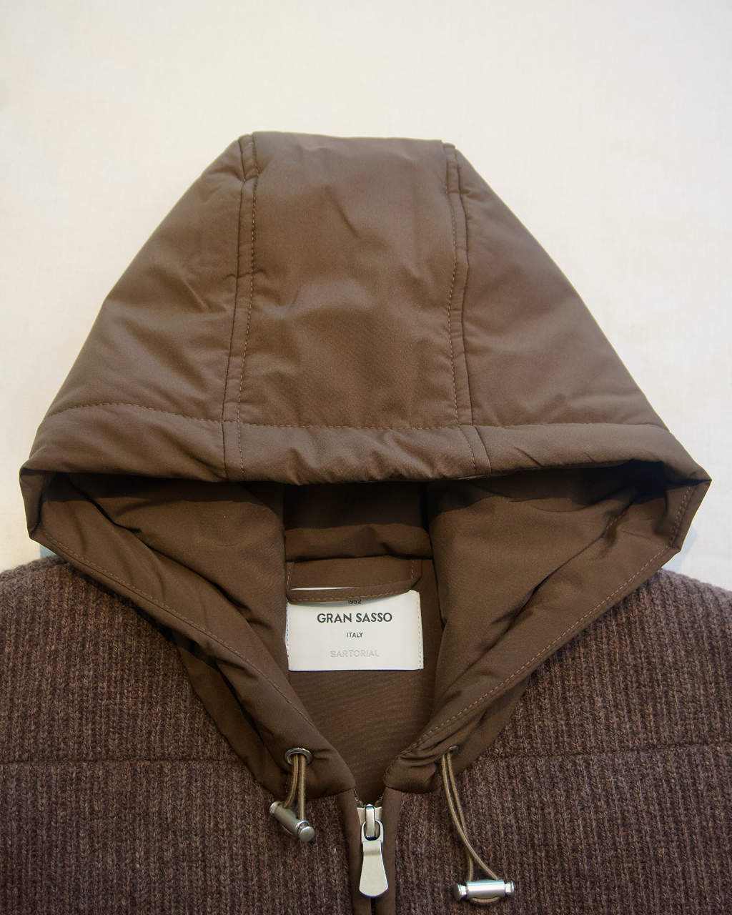 Gran Sasso Sartorial Vest with Hood Brown