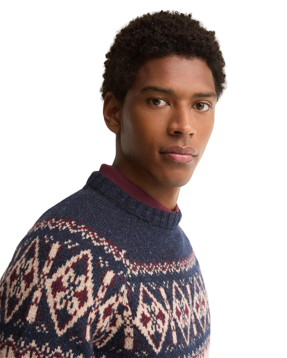 Tisbury Fair Isle Crew Neck Jumper – Navy