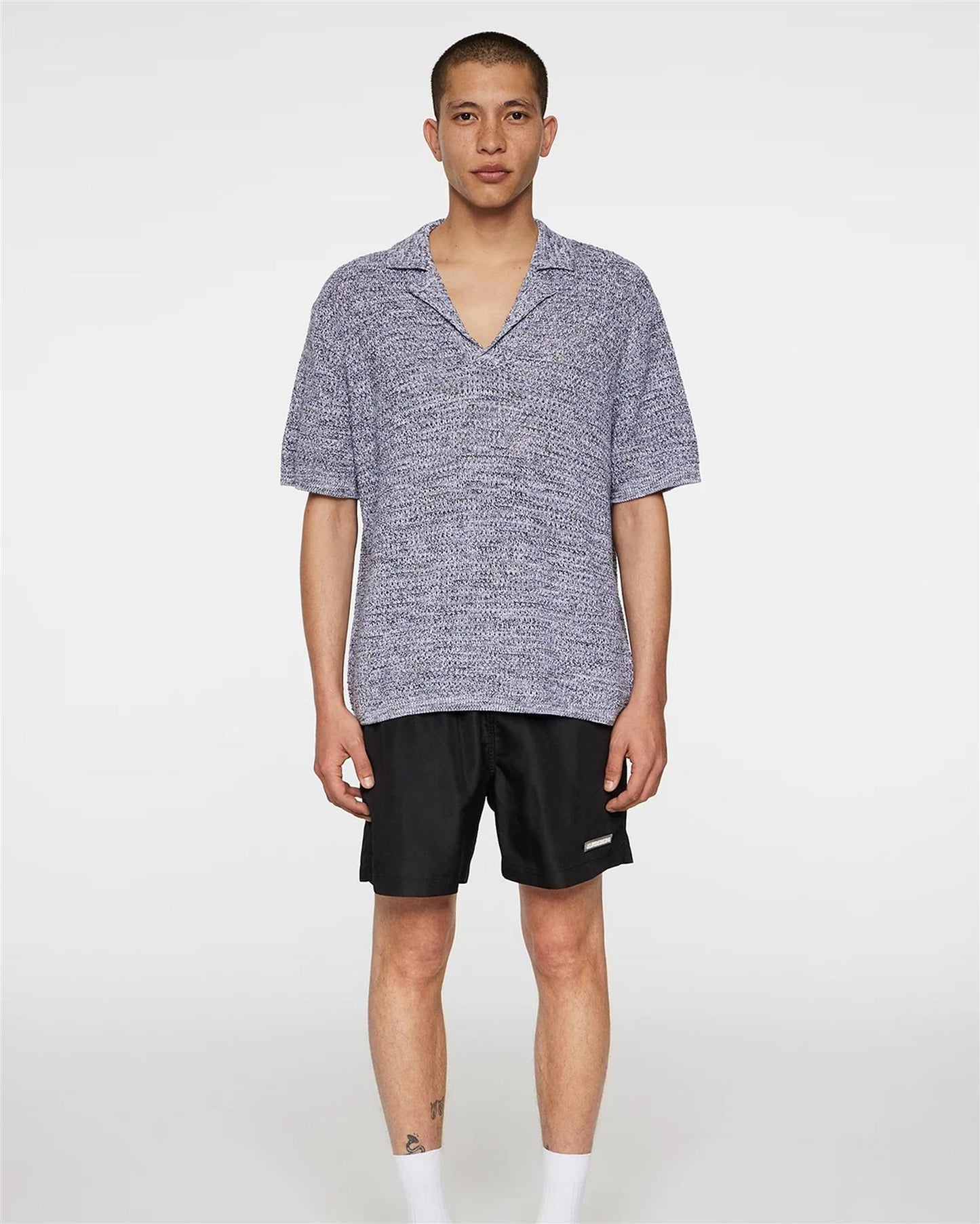 Ethan Open Collar Knit Polo