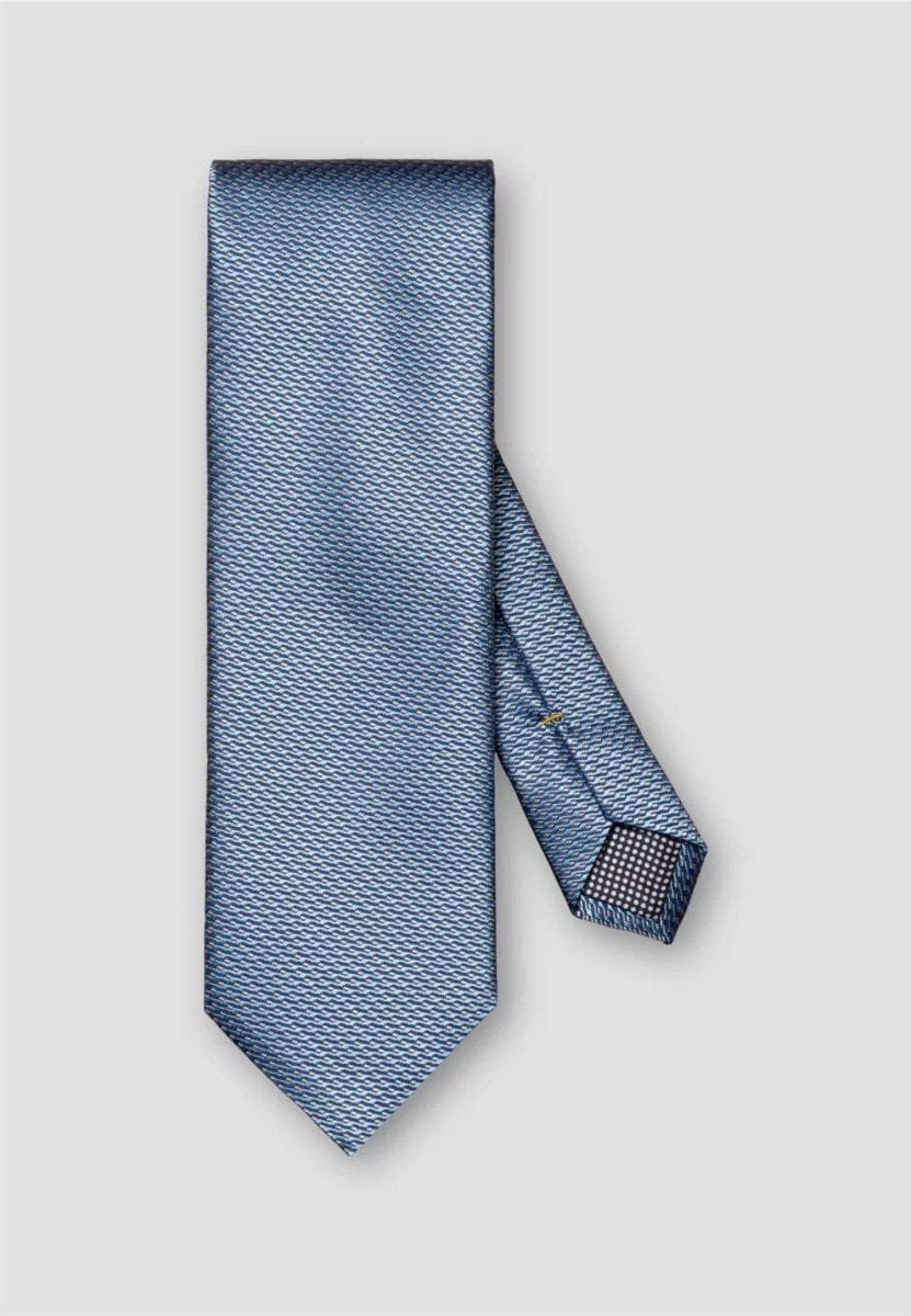 Eton Blue geometric woven silk tie slips - Mandy