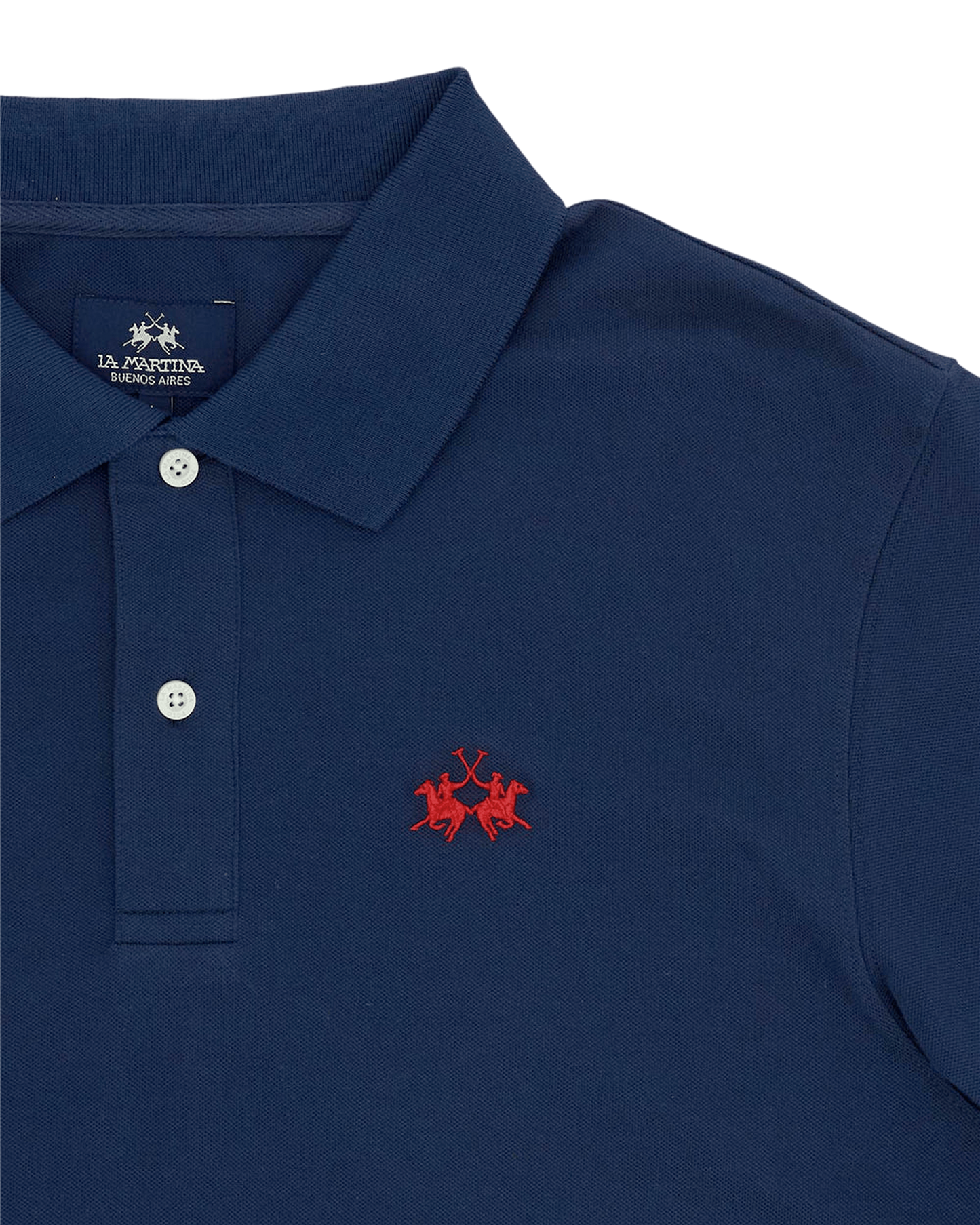 Men’s stretch piqué polo with sleeve number – Ray