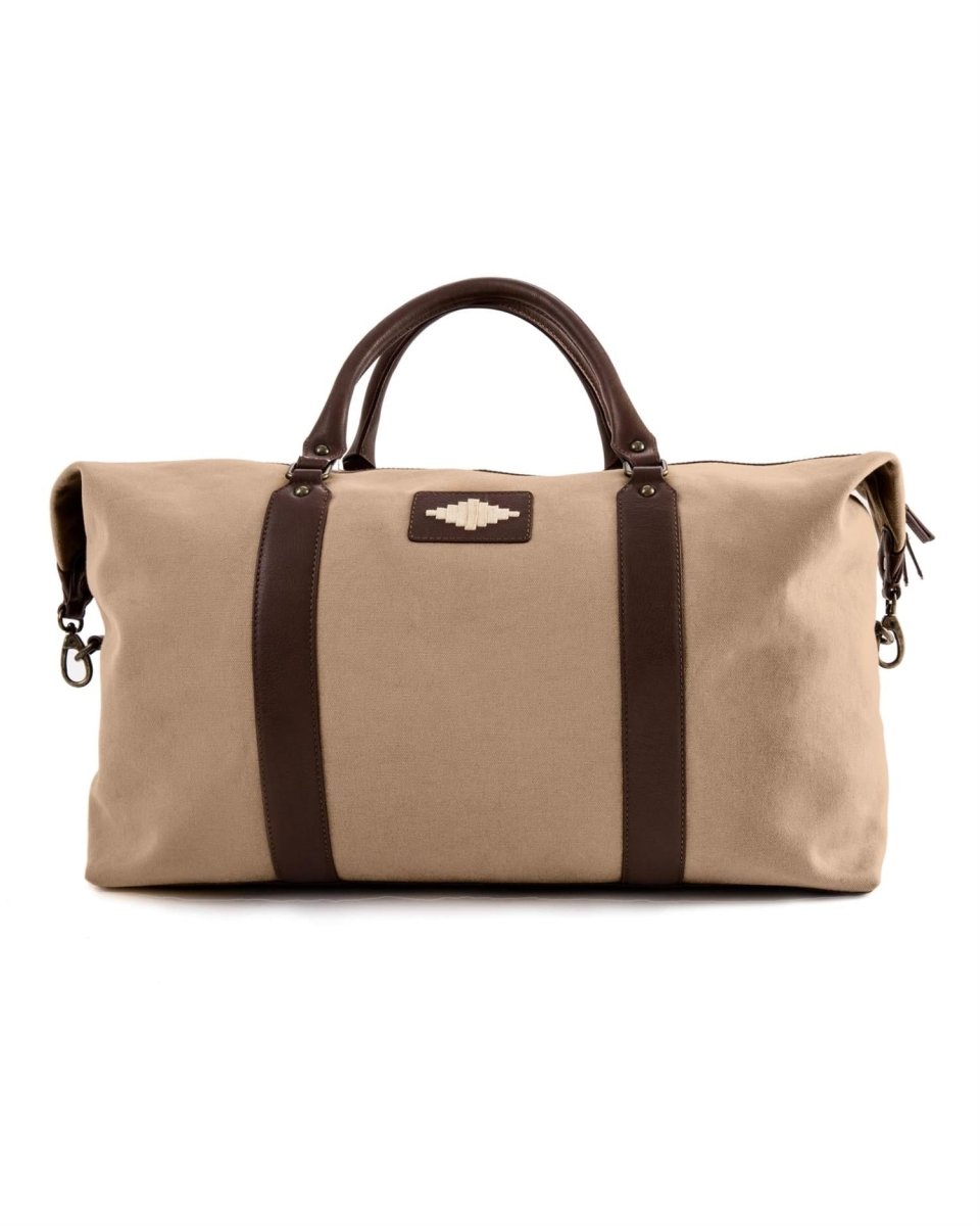 Pampeano Caballero Large Travel Bag - Brown Leather and Sand Canvas - Mandy
