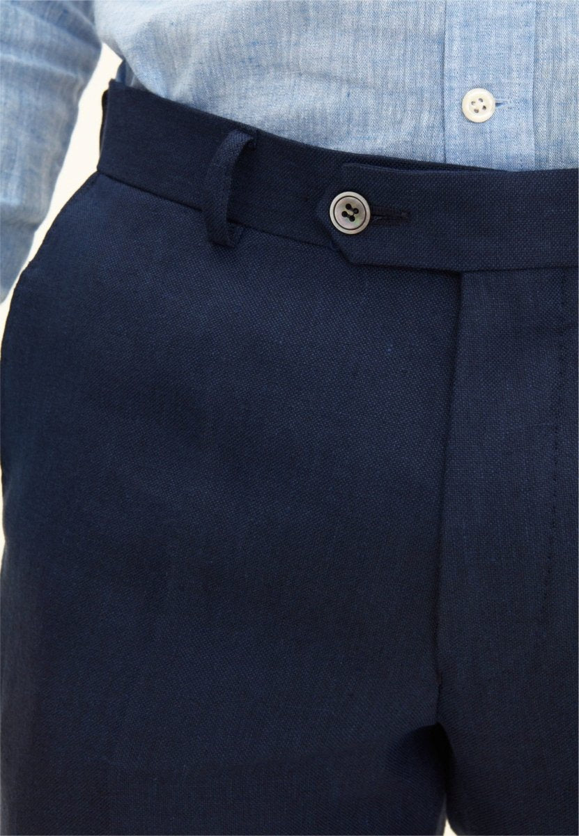 Oscar Jacobson Denz Slim Fit Linen Trousers - Dressbukse - Mandy