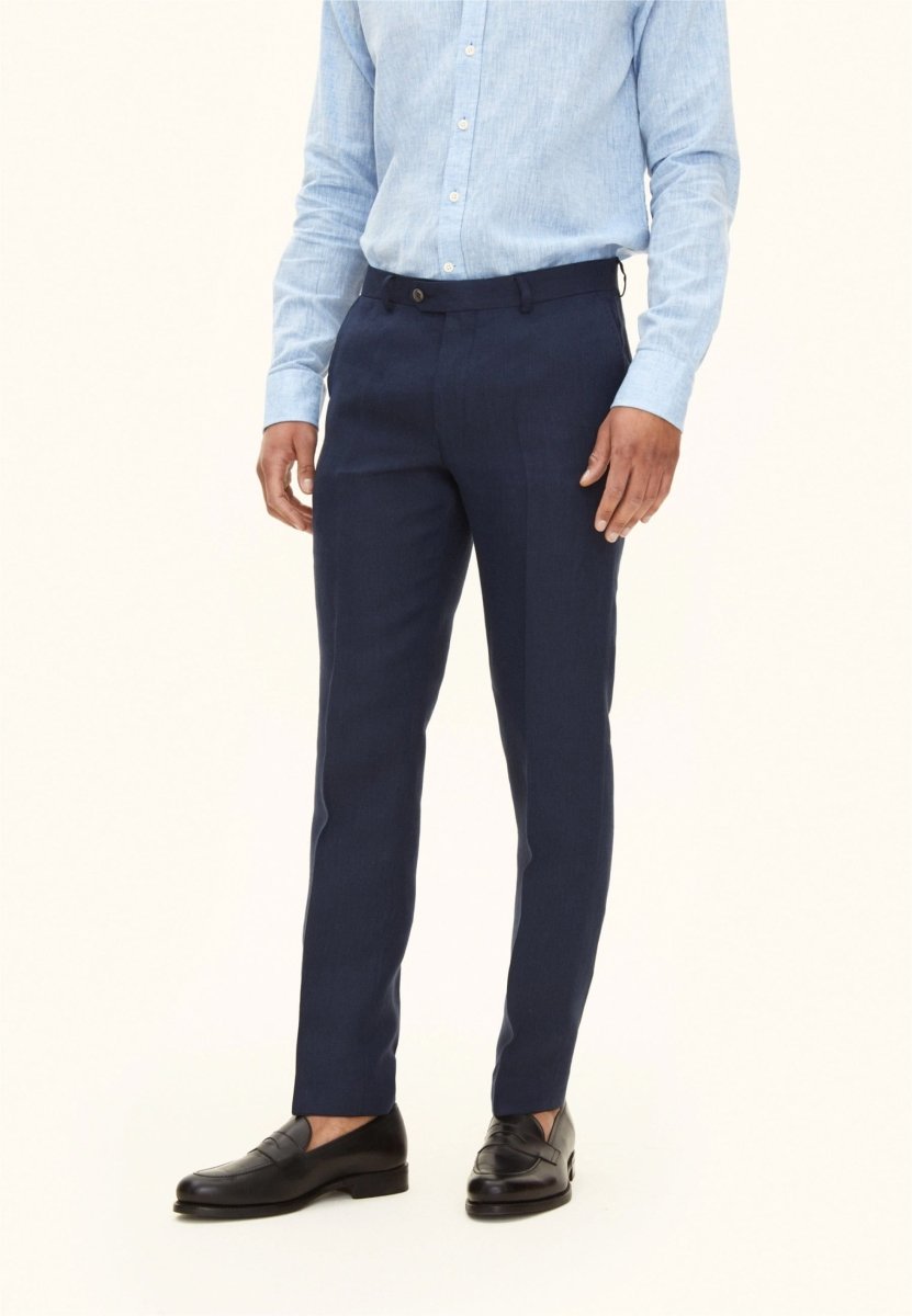 Oscar Jacobson Denz Slim Fit Linen Trousers - Dressbukse - Mandy