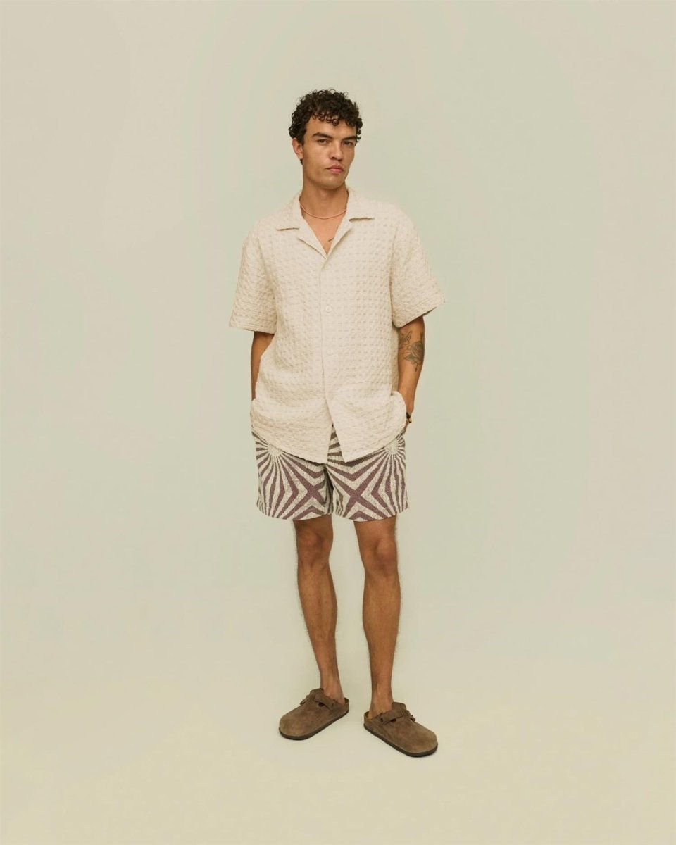 OAS Ecru Cuba Waffle Shirt - Mandy