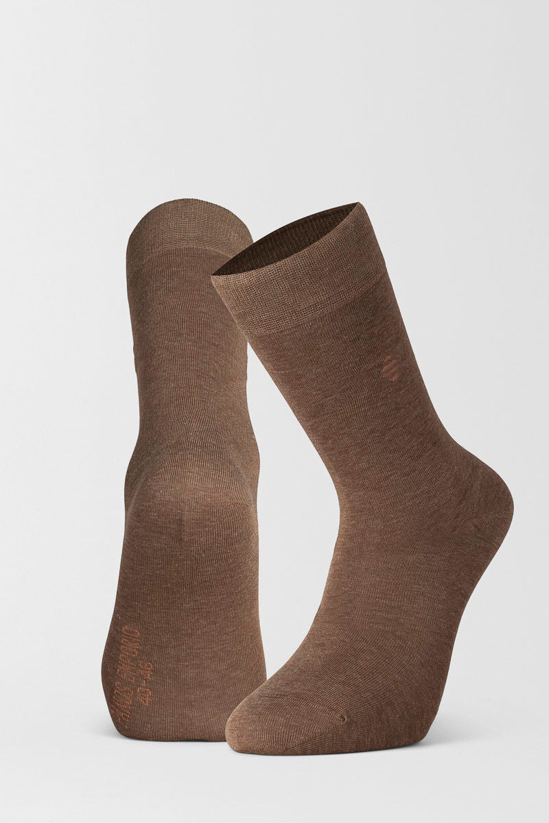 3pk Daniel Bamboo Crew Brown Heather
