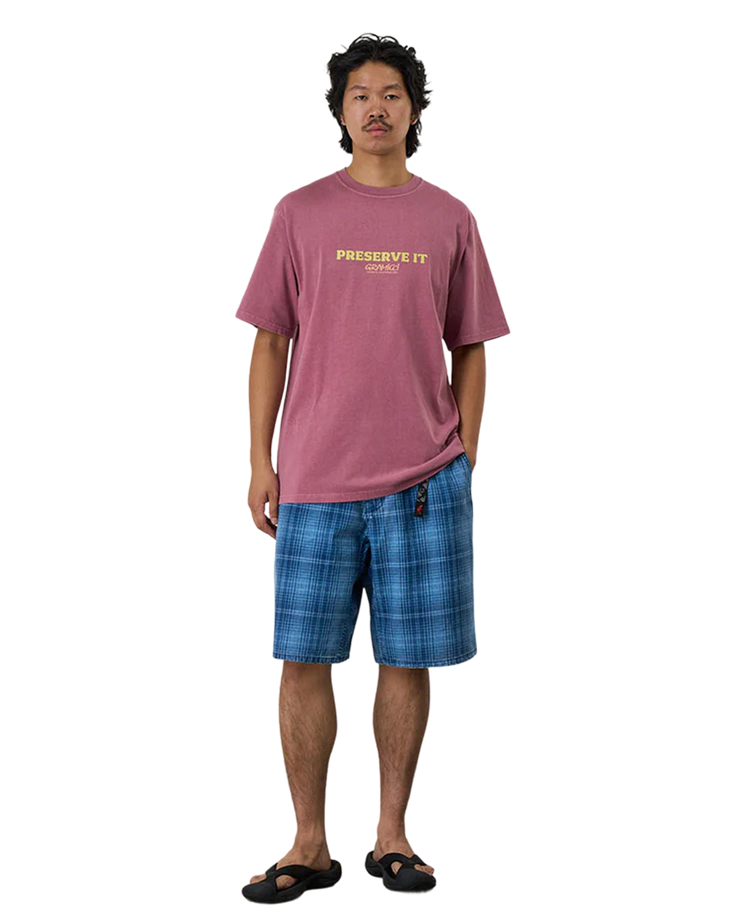 Footprints Tee Pigment Dyed - Red Pigment