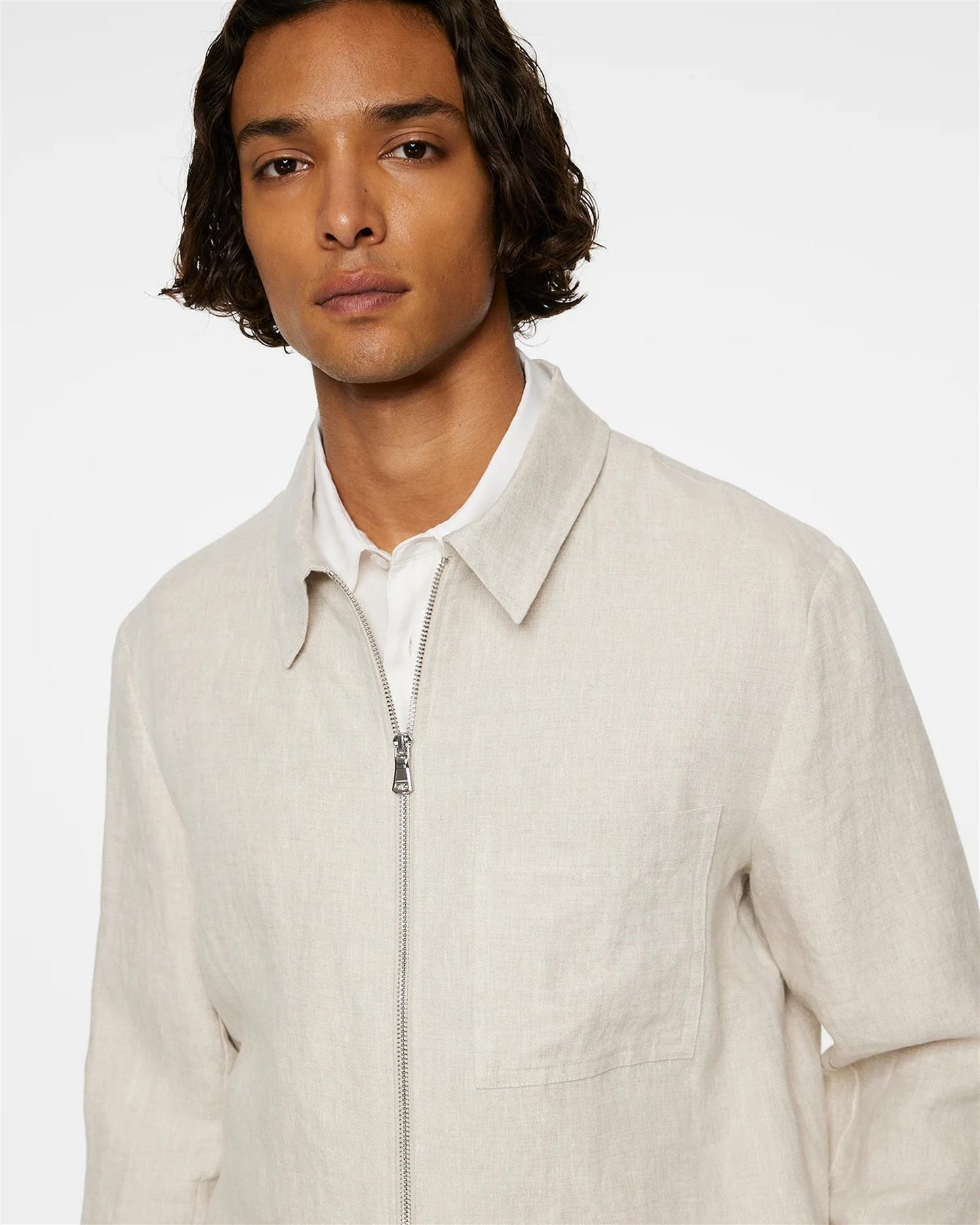 Julius Drape Linen Overshirt
