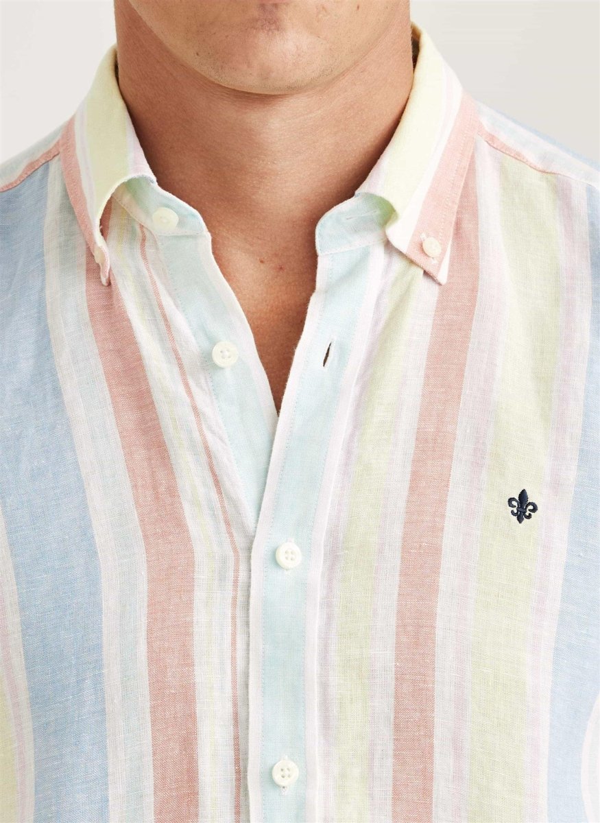 Morris Stockholm Happy Linen Check Shirt - Classic - Mandy