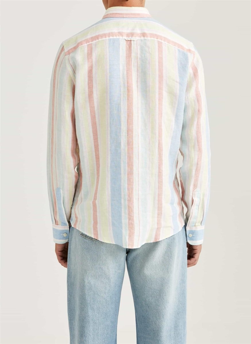 Morris Stockholm Happy Linen Check Shirt - Classic - Mandy