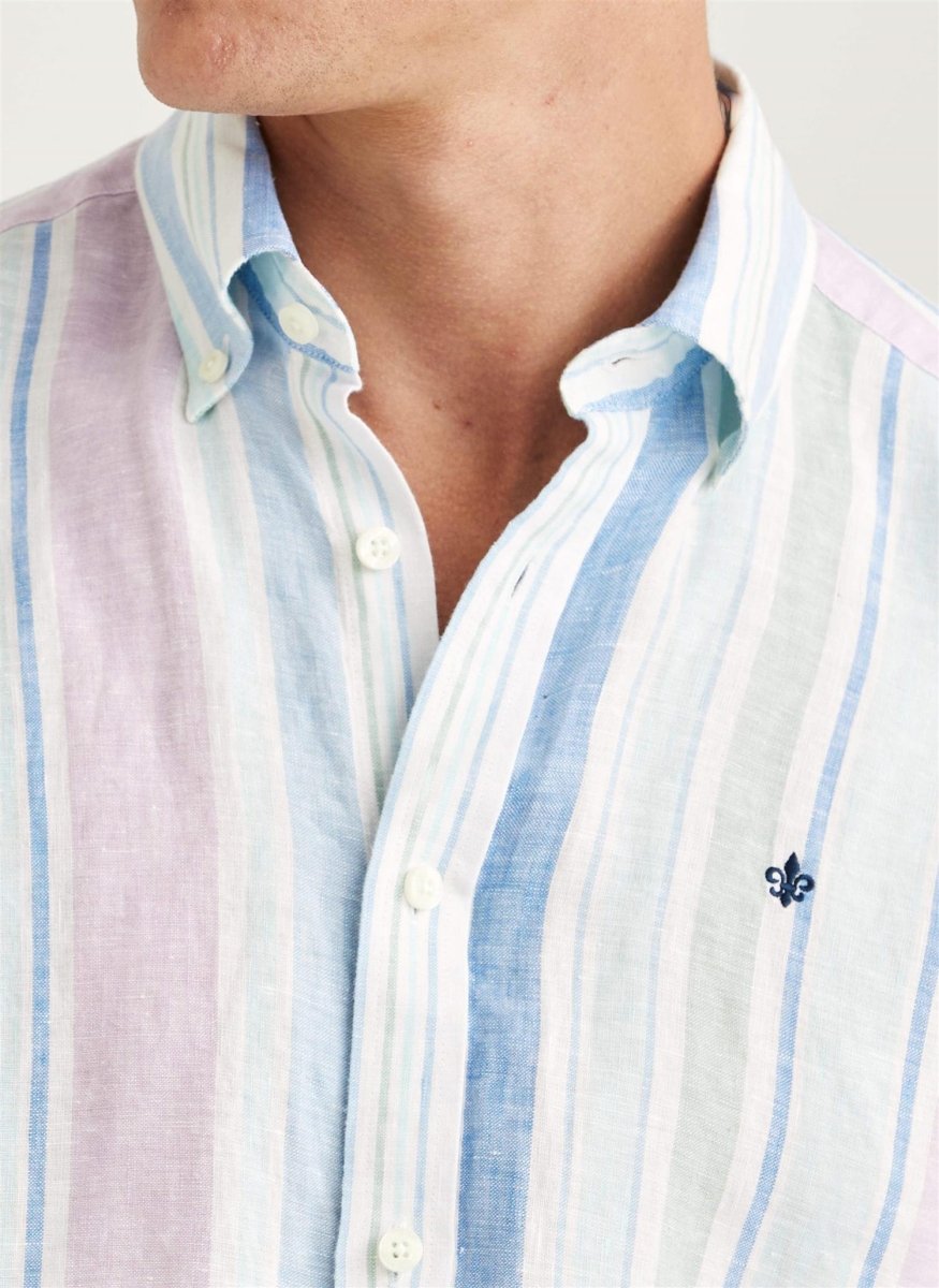 Morris Stockholm Happy linen stripe check - Striper - Mandy