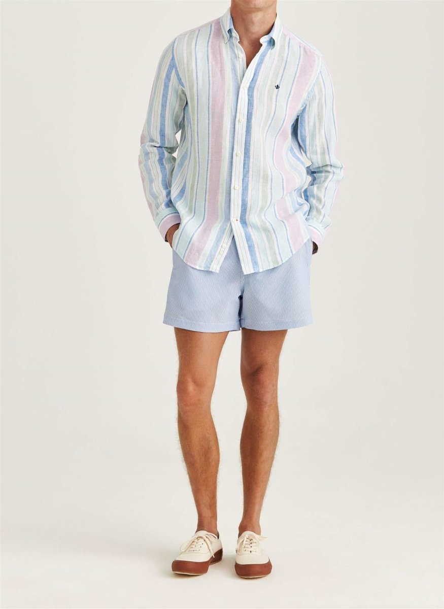 Morris Stockholm Happy linen stripe check - Striper - Mandy