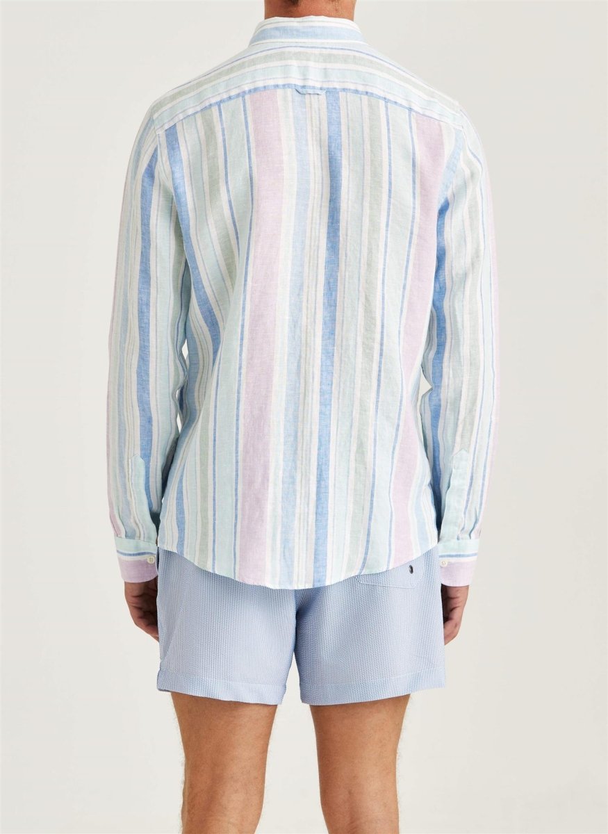 Morris Stockholm Happy linen stripe check - Striper - Mandy