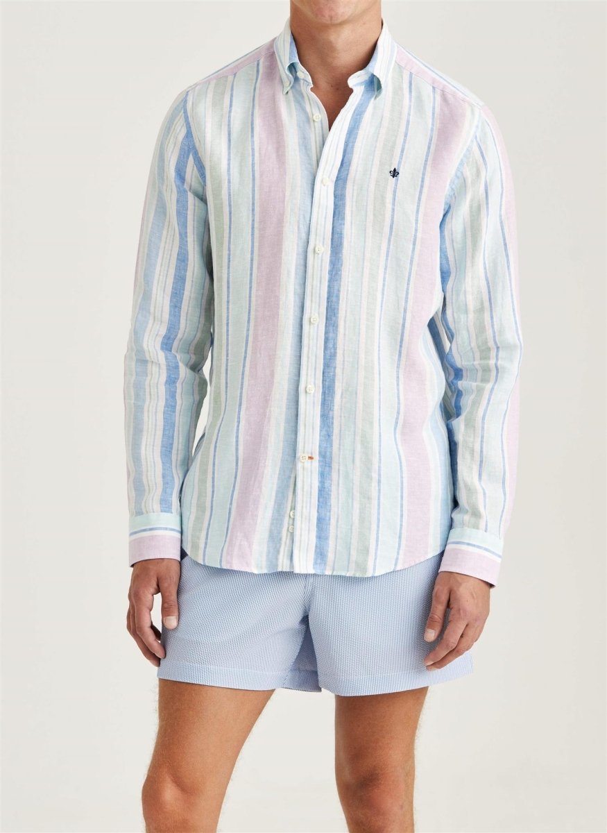 Morris Stockholm Happy linen stripe check - Striper - Mandy