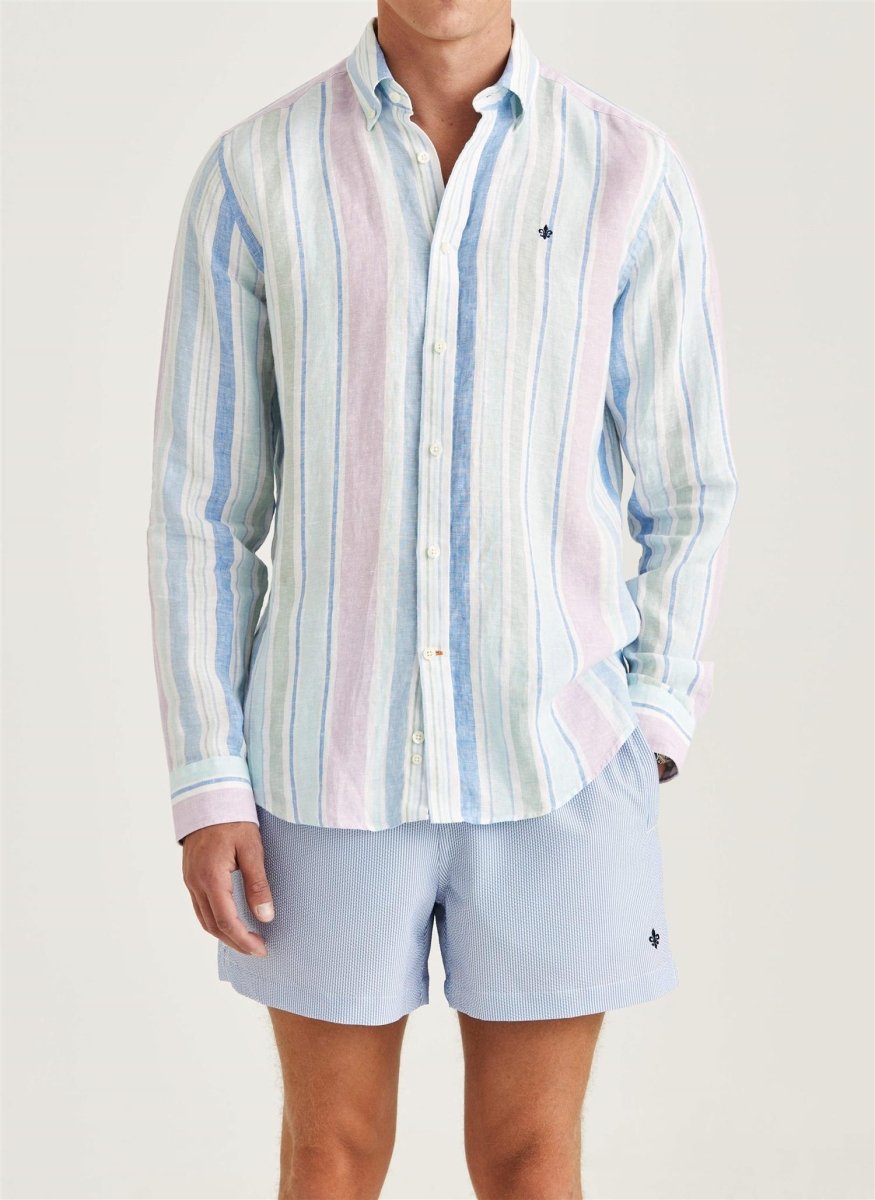 Morris Stockholm Happy linen stripe check - Striper - Mandy
