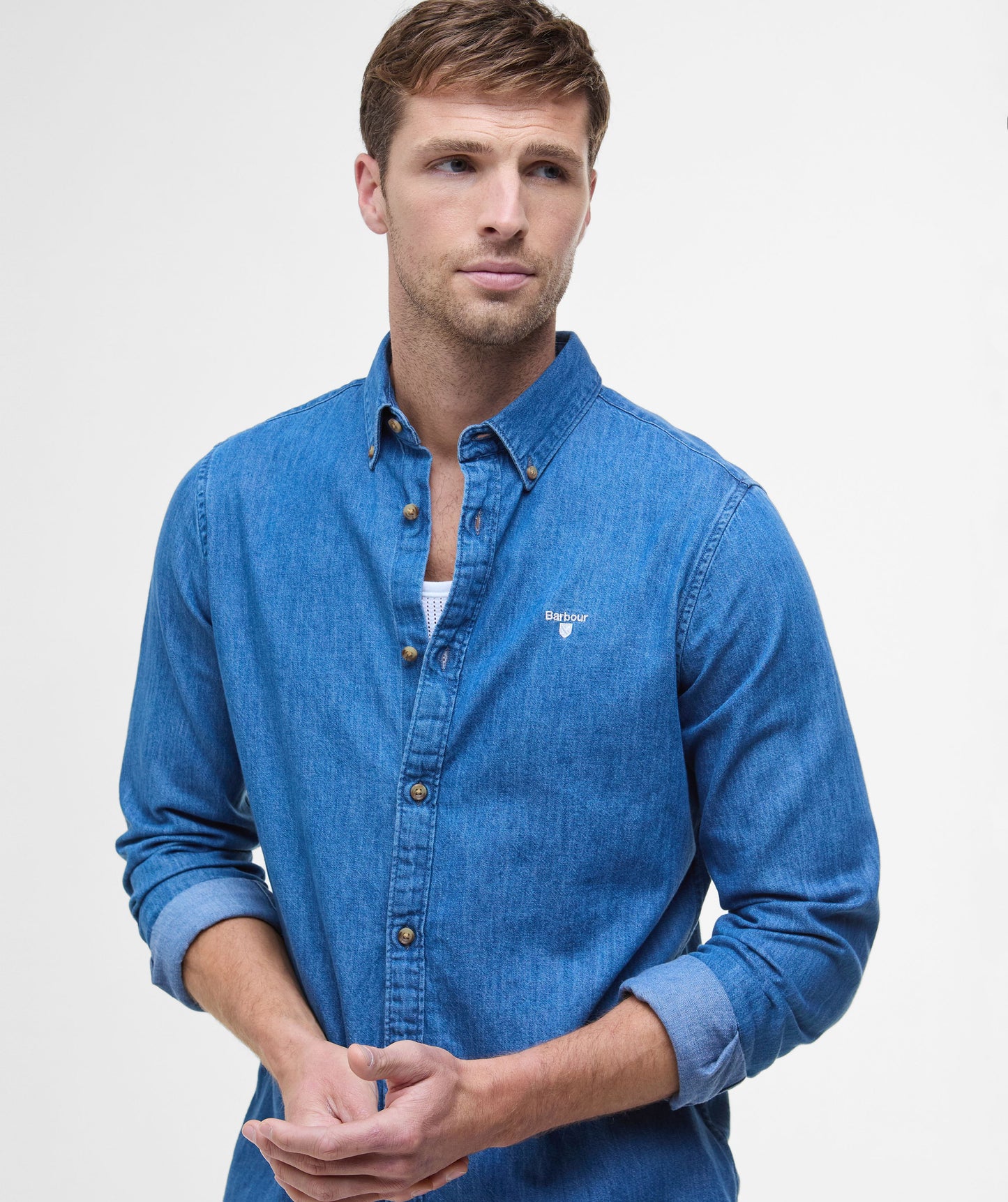 Denim Crest Tailored Long-Sleeved Shirt