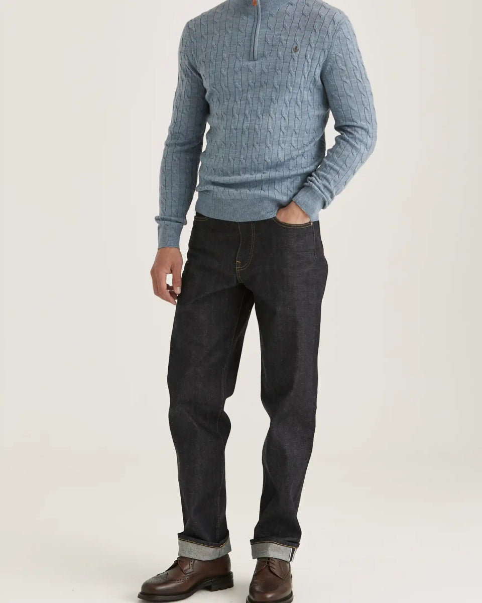 Morris Stockholm Merino Cable John Zip - Mandy