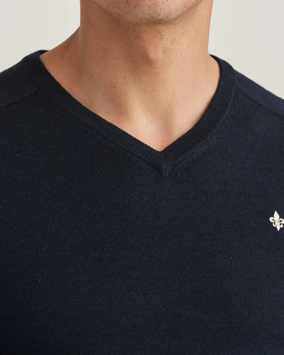 Morris Stockholm Merino Vneck - Mandy