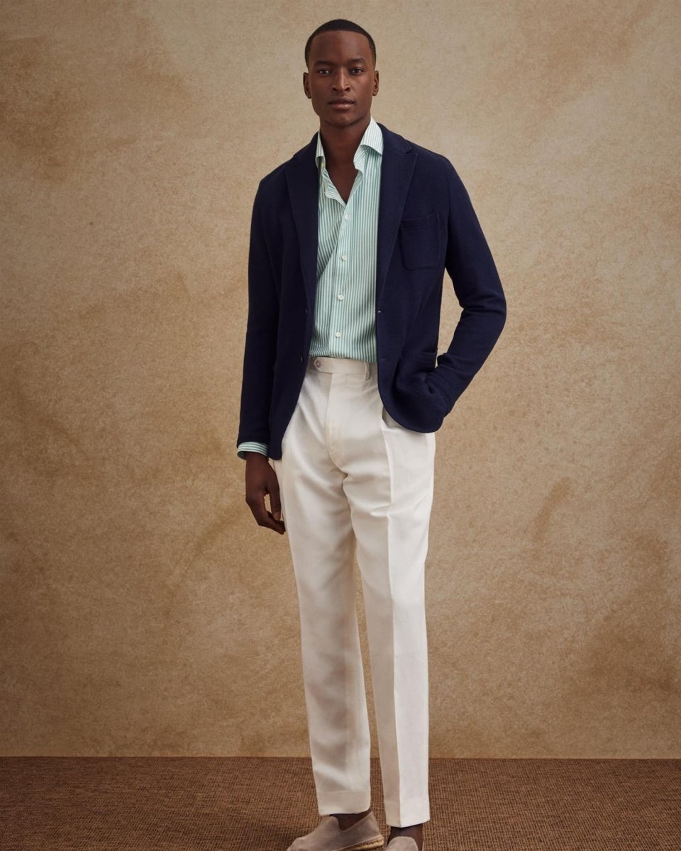 Eton Mid green Striped Signature Oxford Shirt (Cut Away Single Slim) - Mandy