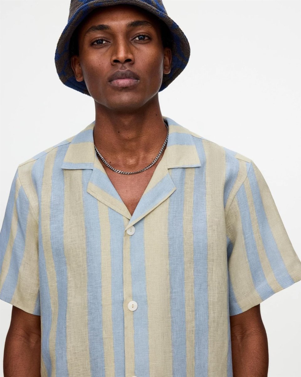 OAS Mist Strata Cuba Linen Shirt - Mandy