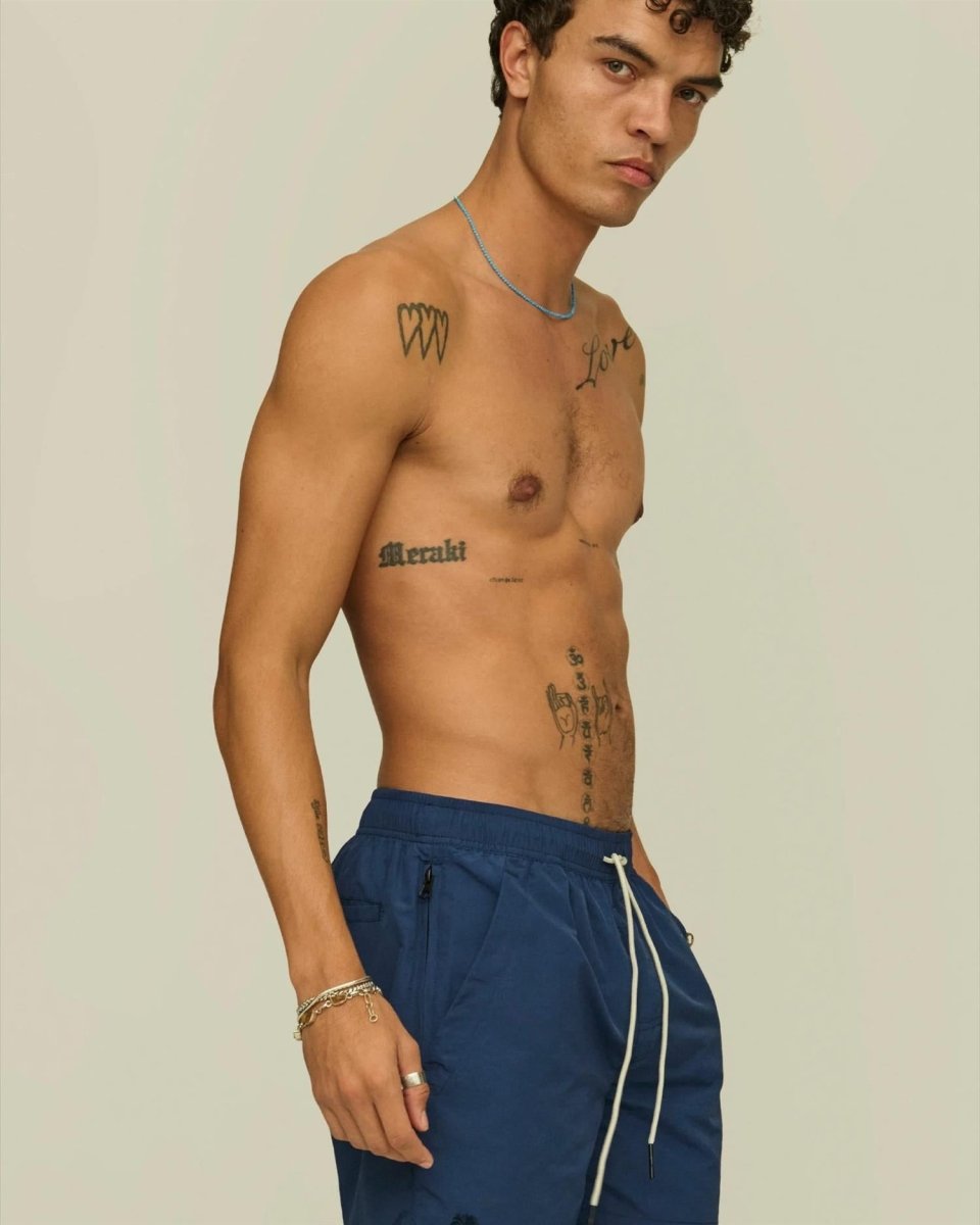 OAS Navy Nylon Swim Shorts - Mandy