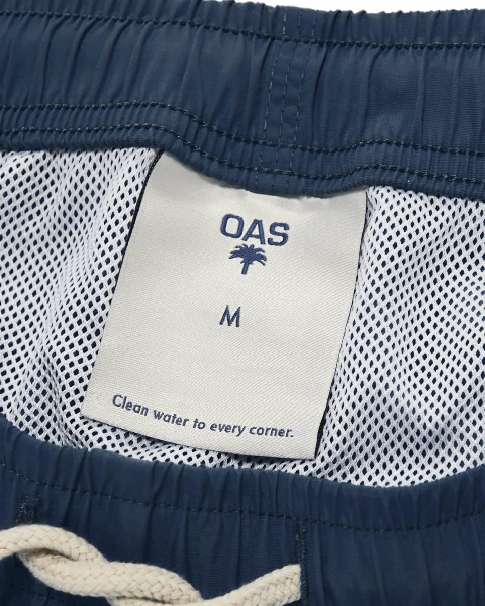 OAS Navy Nylon Swim Shorts - Mandy