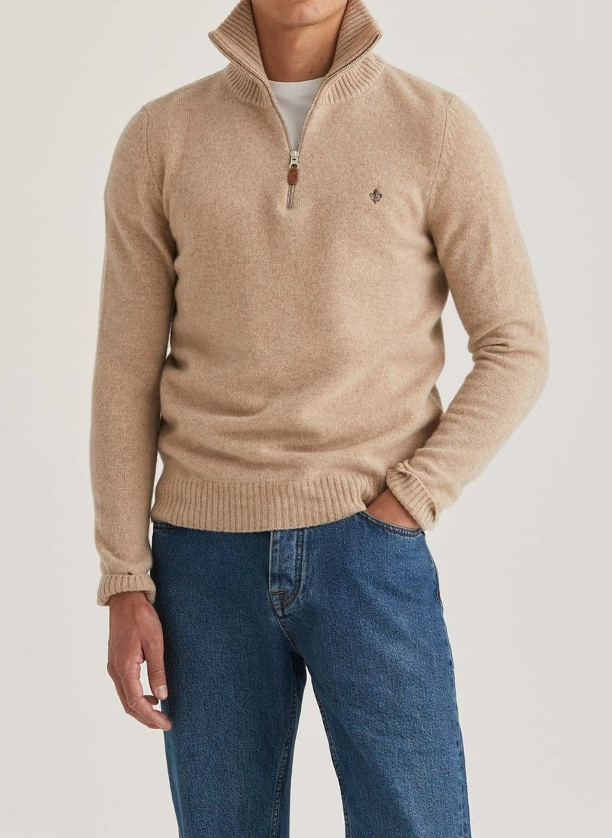 Morris Stockholm Newton half zip - Mandy