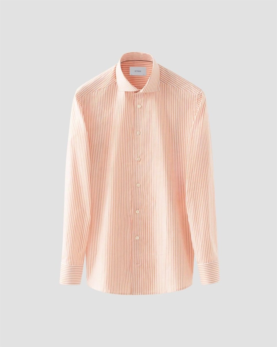 Eton Orange Striped Signature Oxford Shirt (Cut Away Single Contemporary) - Mandy