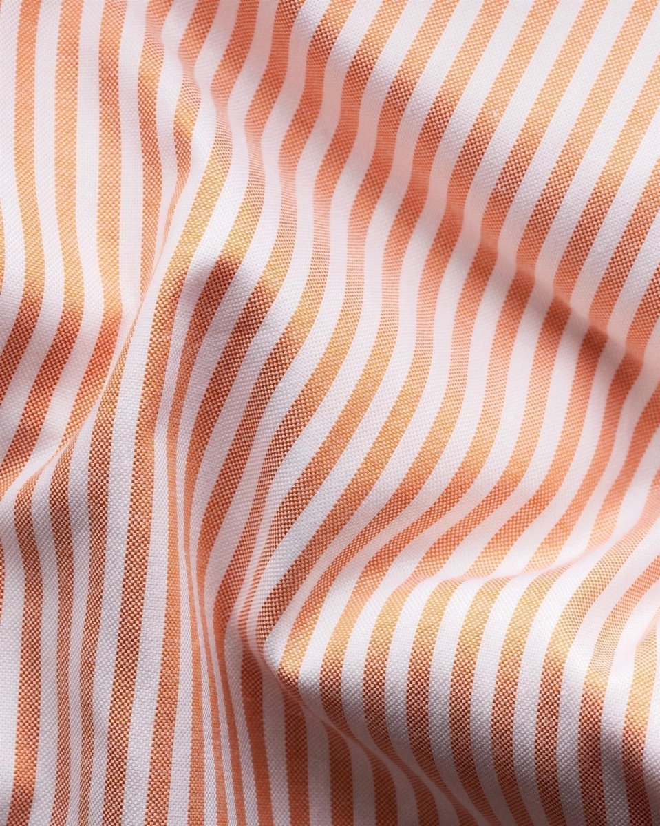 Eton Orange Striped Signature Oxford Shirt (Cut Away Single Contemporary) - Mandy