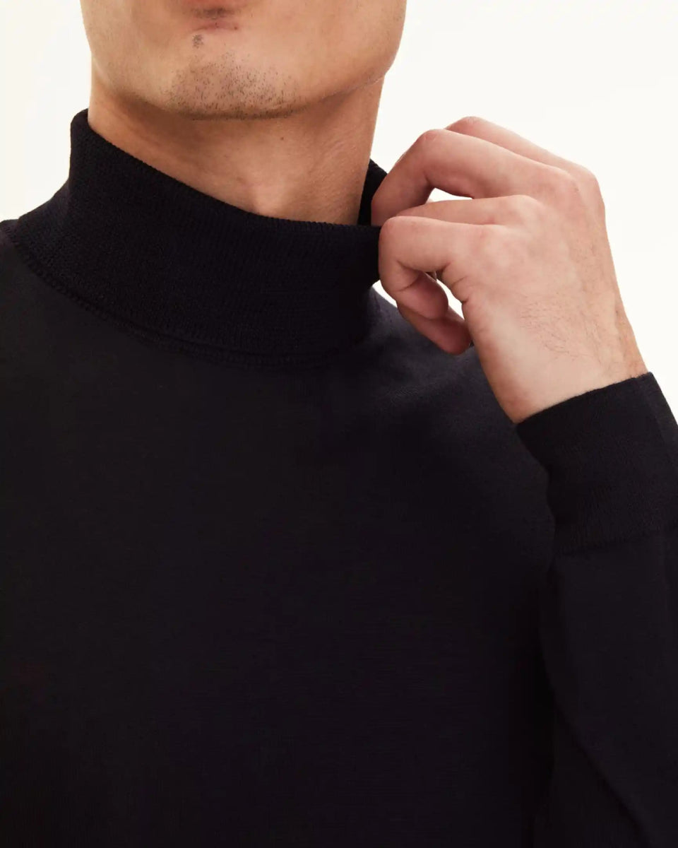 Oscar Jacobson Regular Fit Extra Fine Merino Wool Rollneck - Mandy