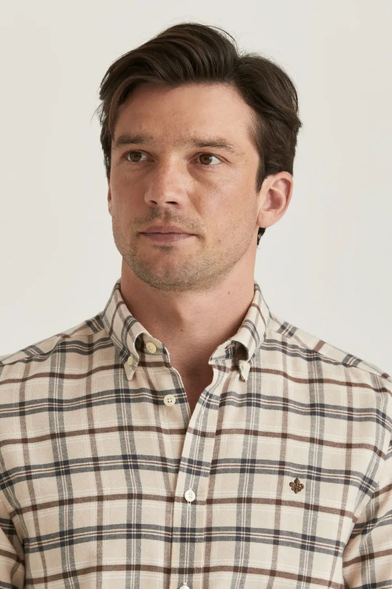 Morris Stockholm Soft Check Flannel - Slim Fit - Mandy