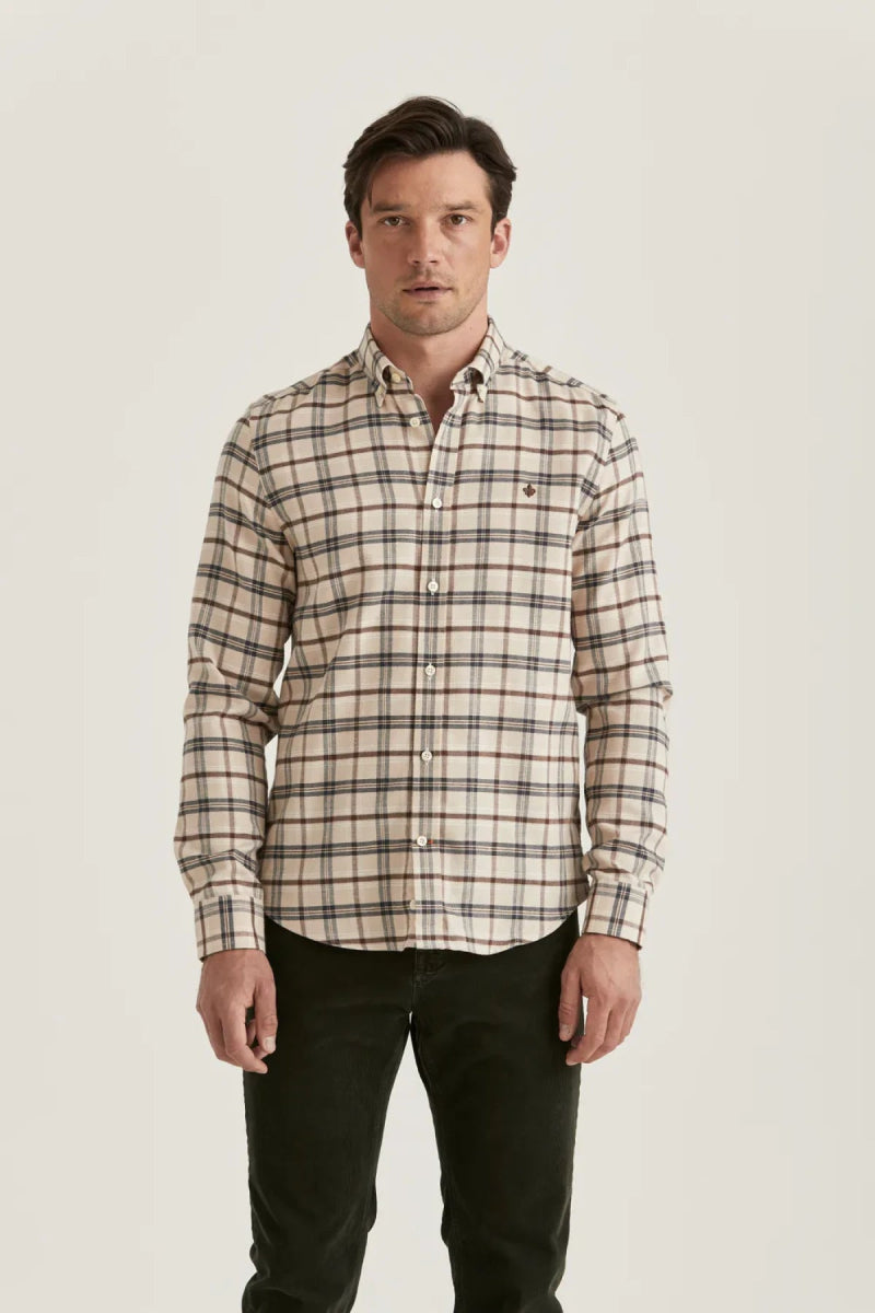 Morris Stockholm Soft Check Flannel - Slim Fit - Mandy