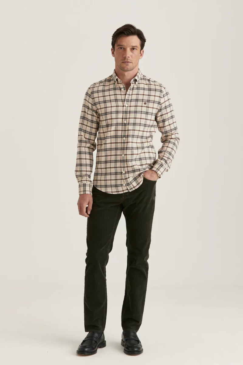 Morris Stockholm Soft Check Flannel - Slim Fit - Mandy